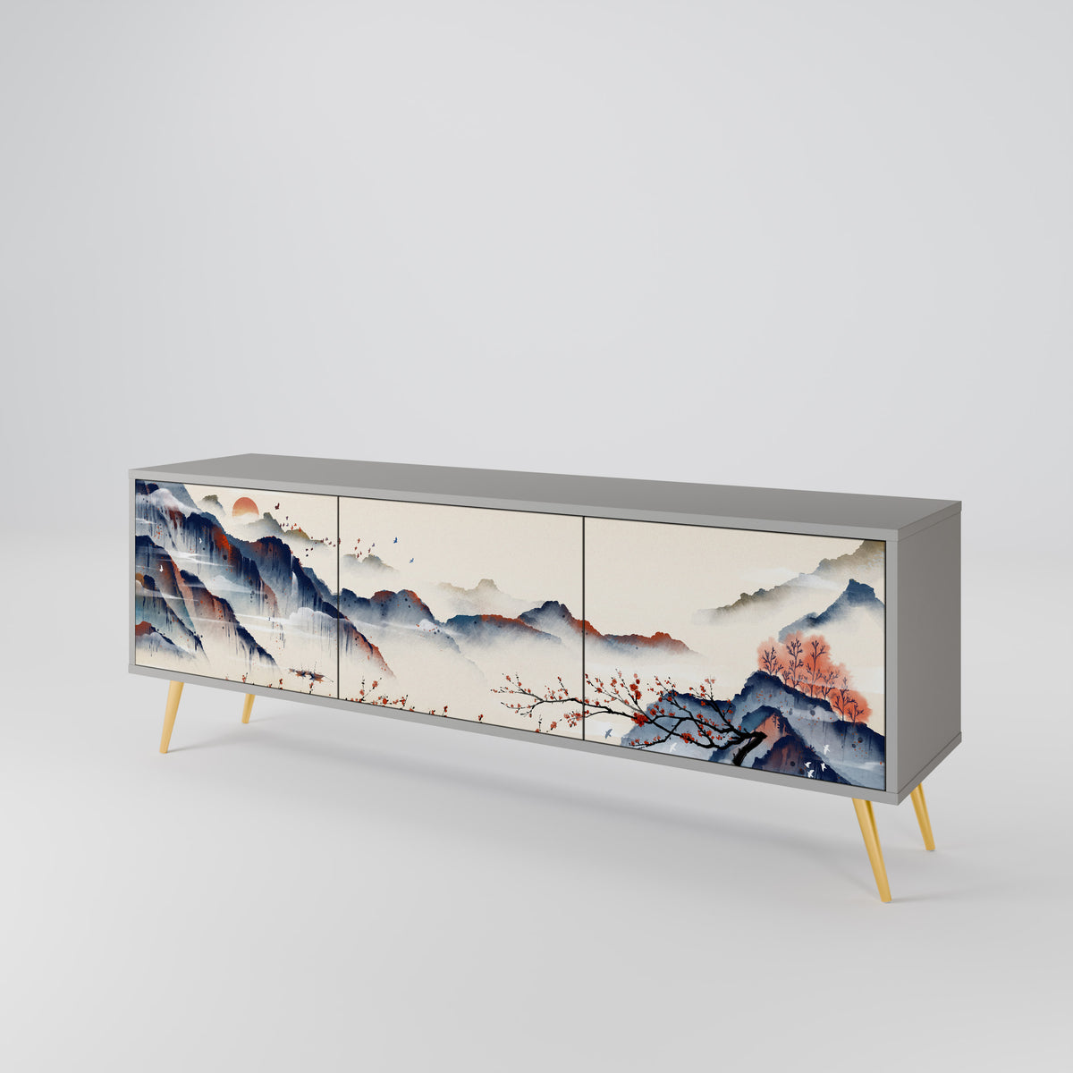 JAPANESE LANDSCAPE Třídveřový TV stolek