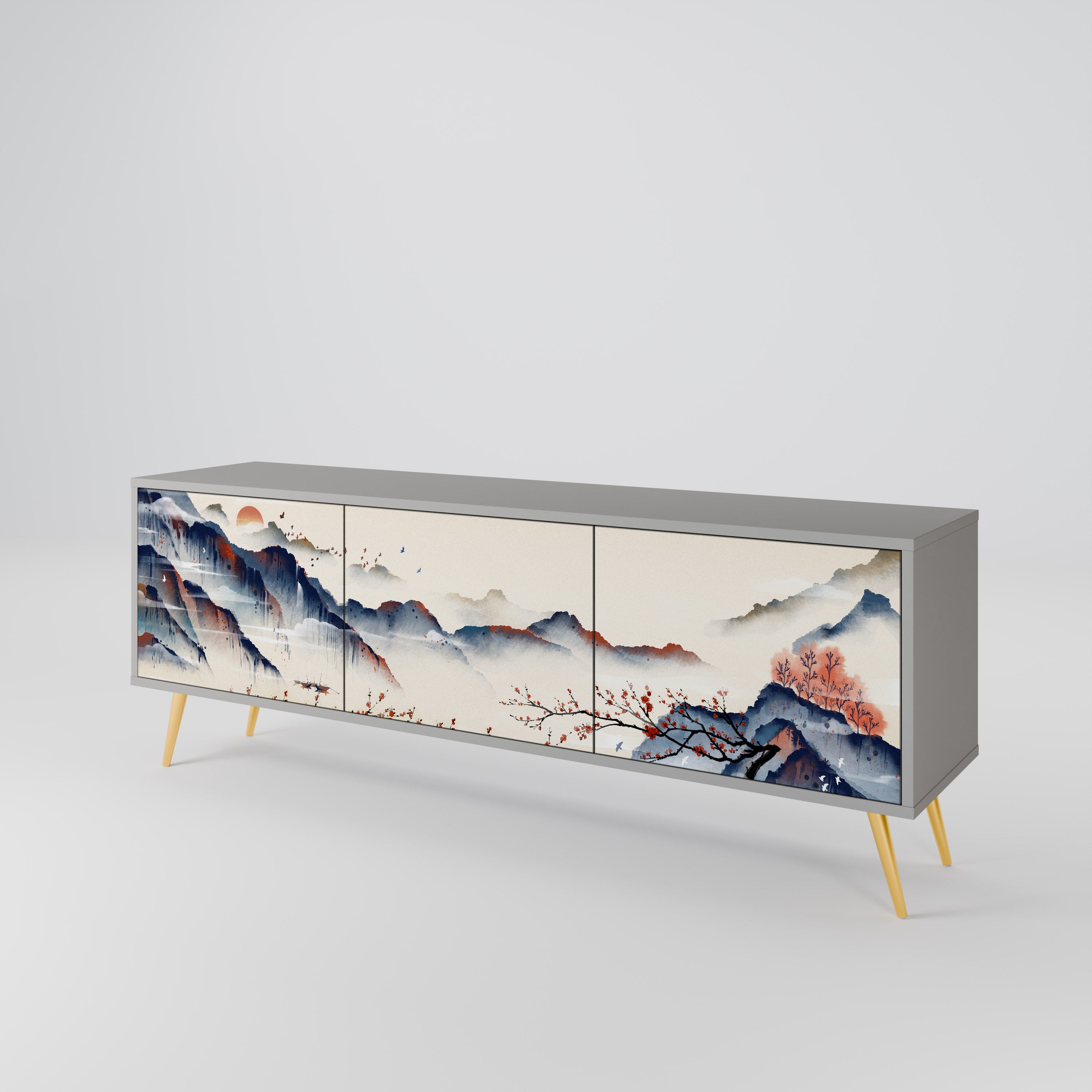 JAPANESE LANDSCAPE Třídveřový TV stolek