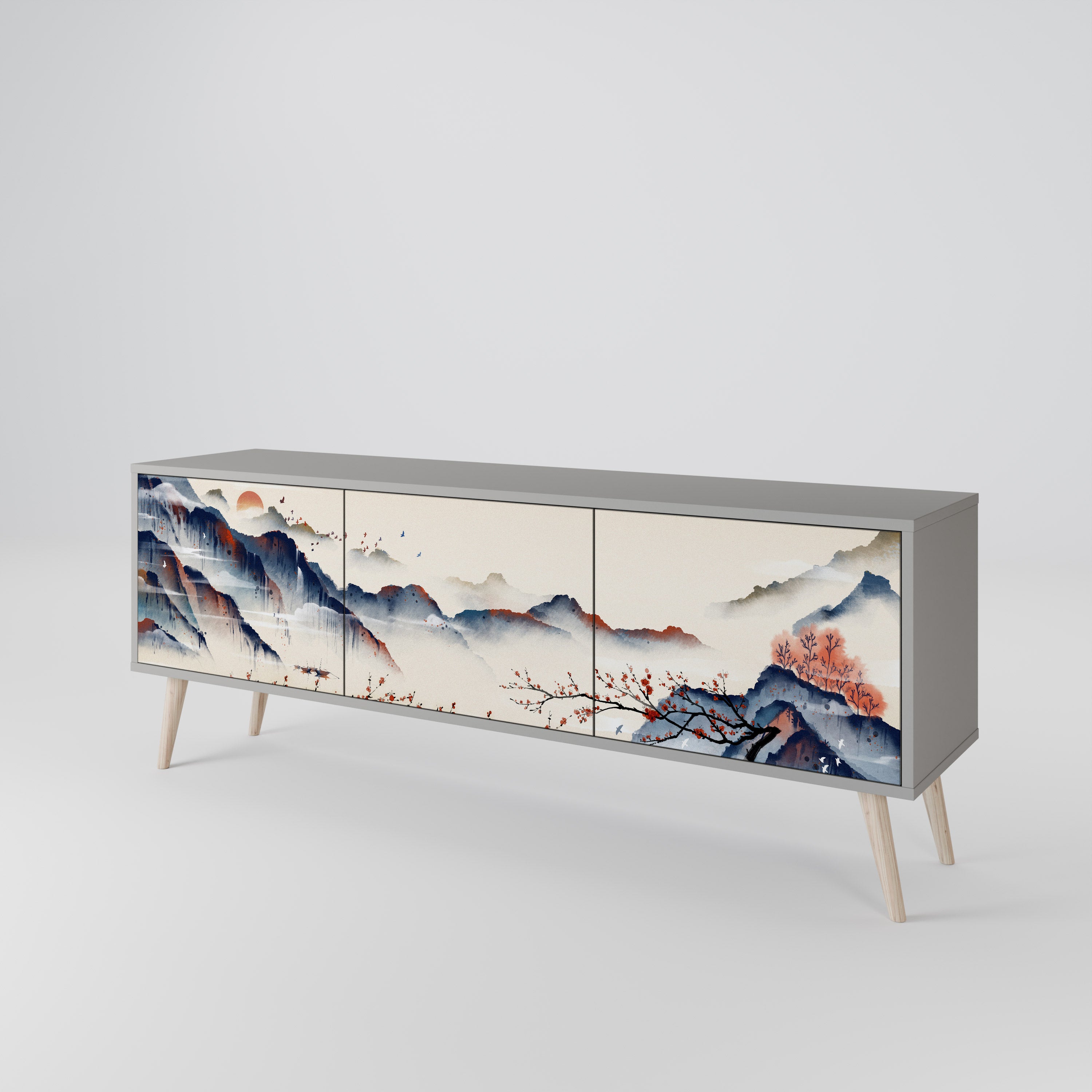 JAPANESE LANDSCAPE Třídveřový TV stolek