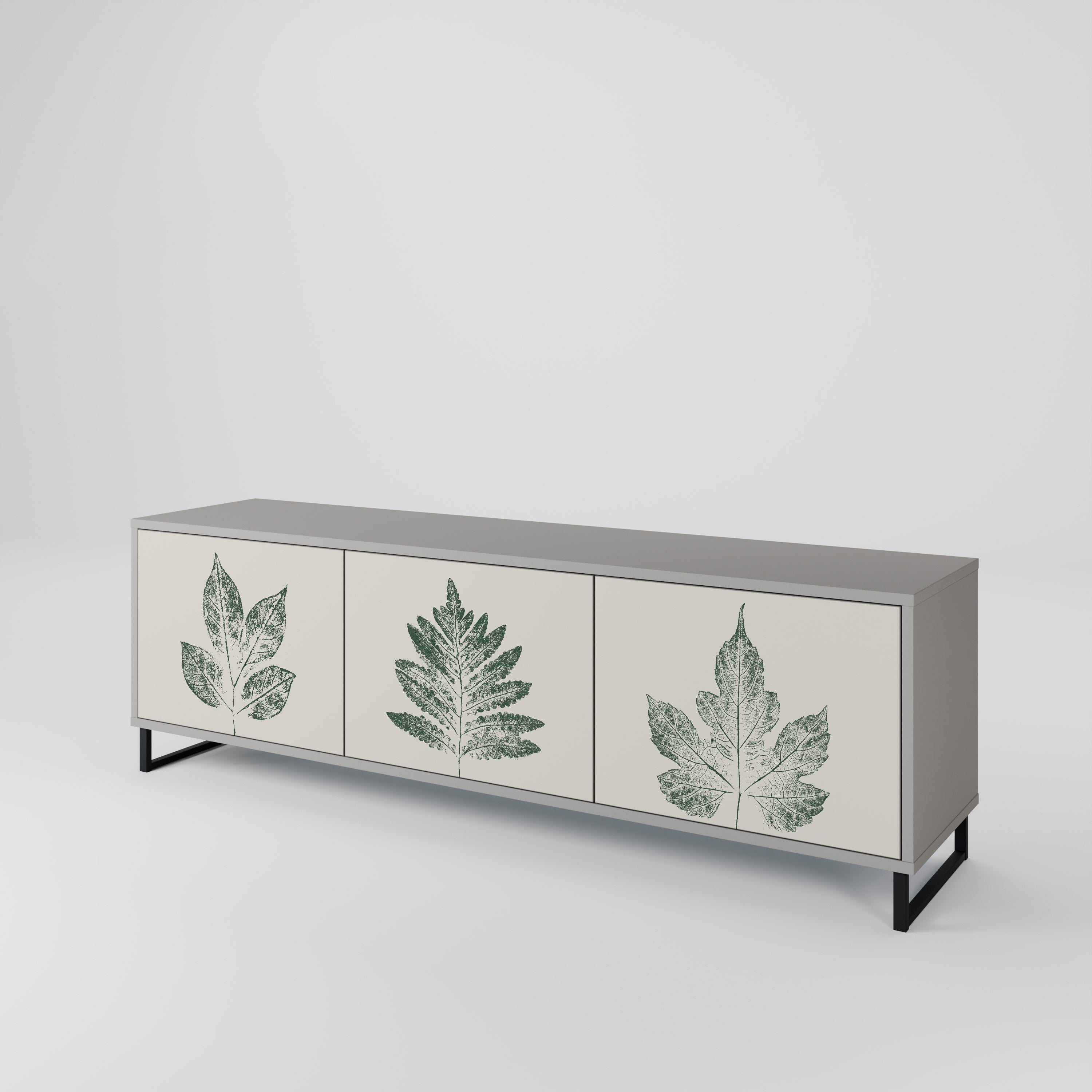 GREEN LEAFY STAMPS Třídveřový TV stolek