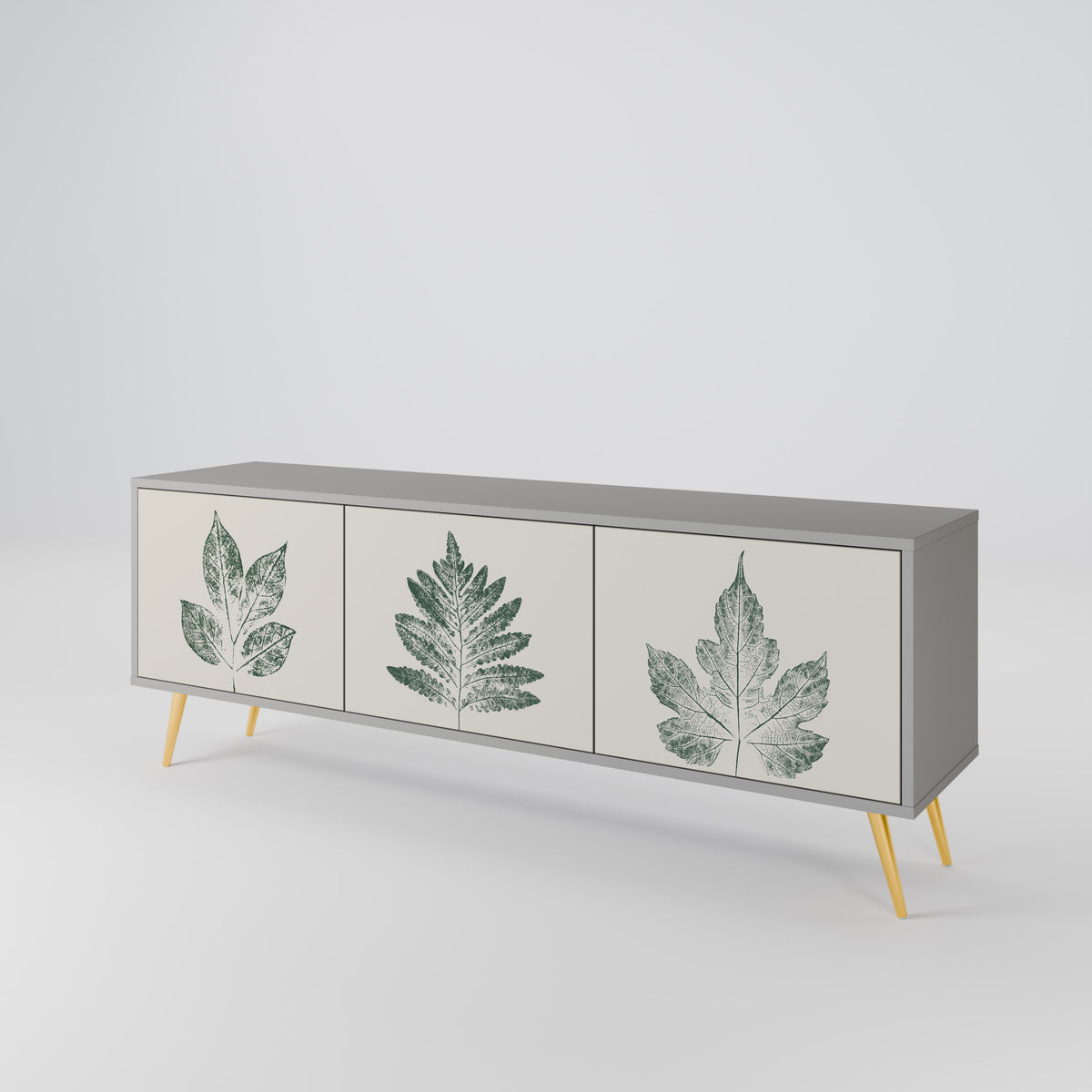 GREEN LEAFY STAMPS Třídveřový TV stolek
