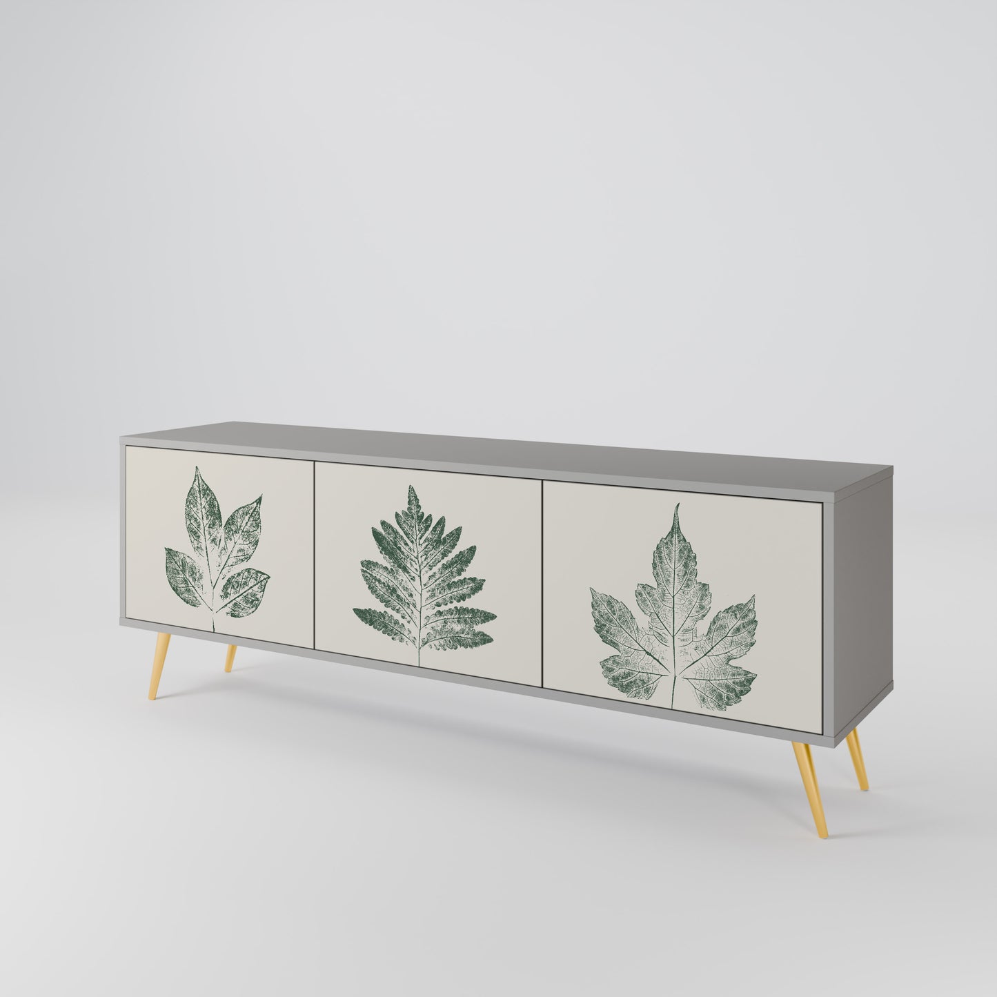 GREEN LEAFY STAMPS Třídveřový TV stolek