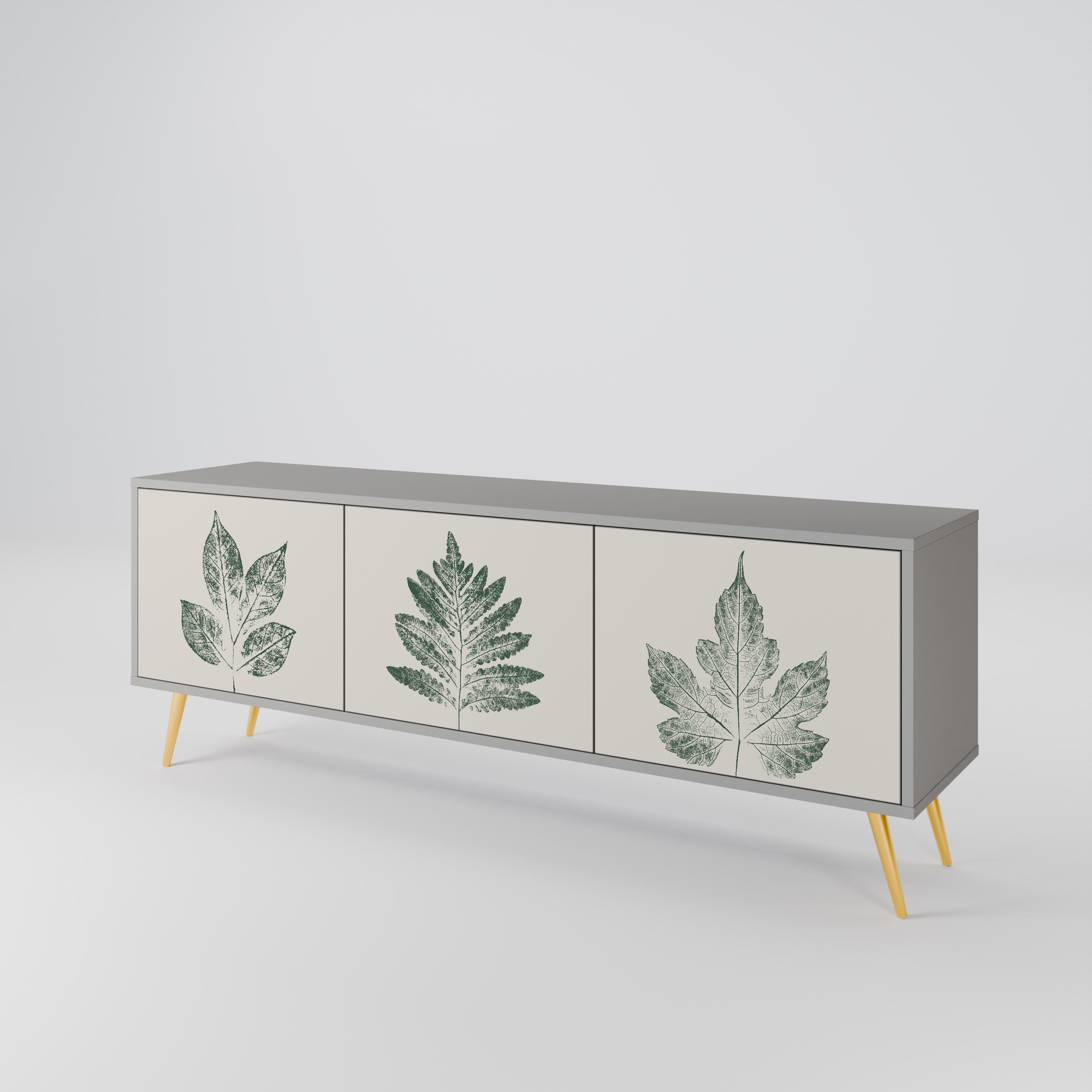 GREEN LEAFY STAMPS Třídveřový TV stolek