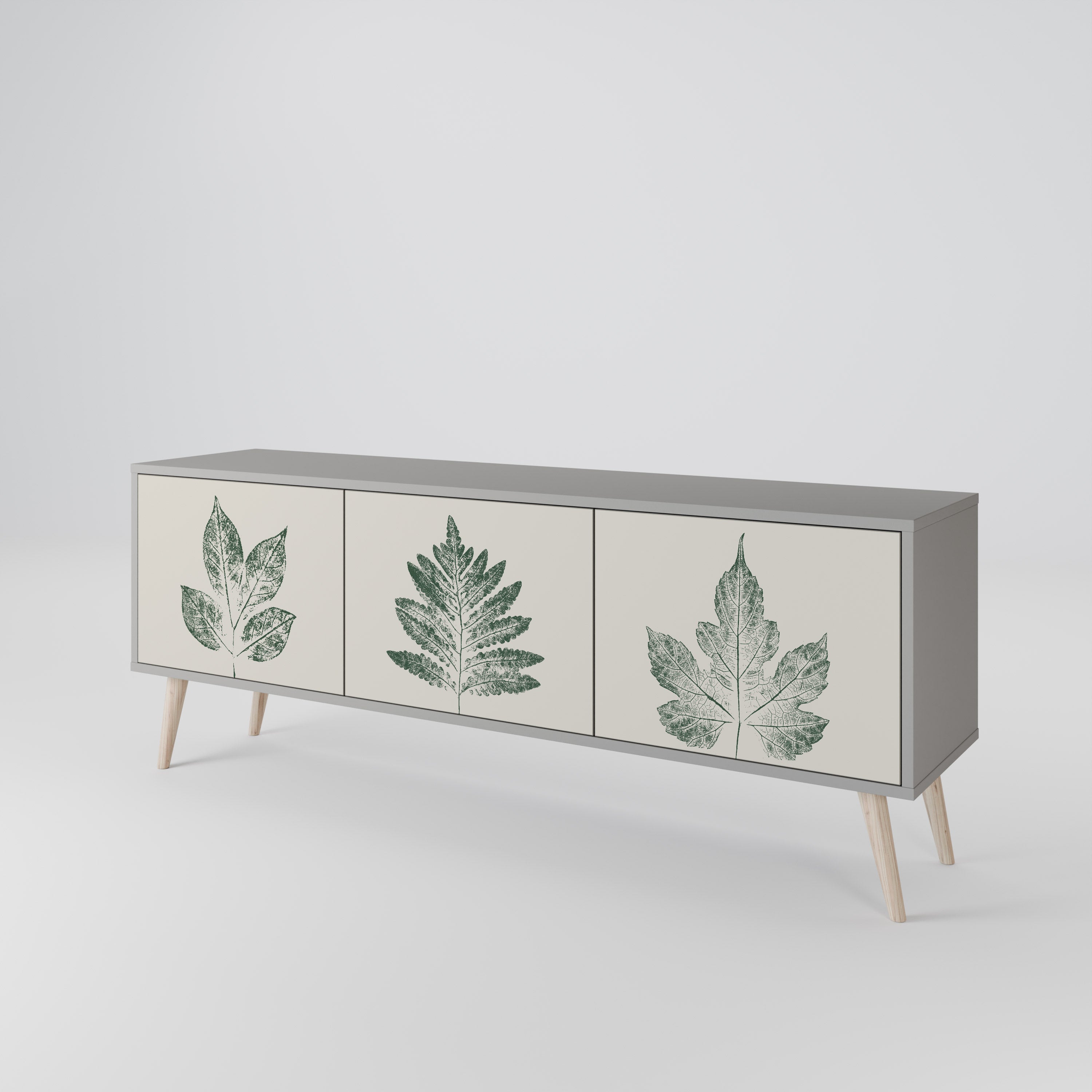 GREEN LEAFY STAMPS Třídveřový TV stolek