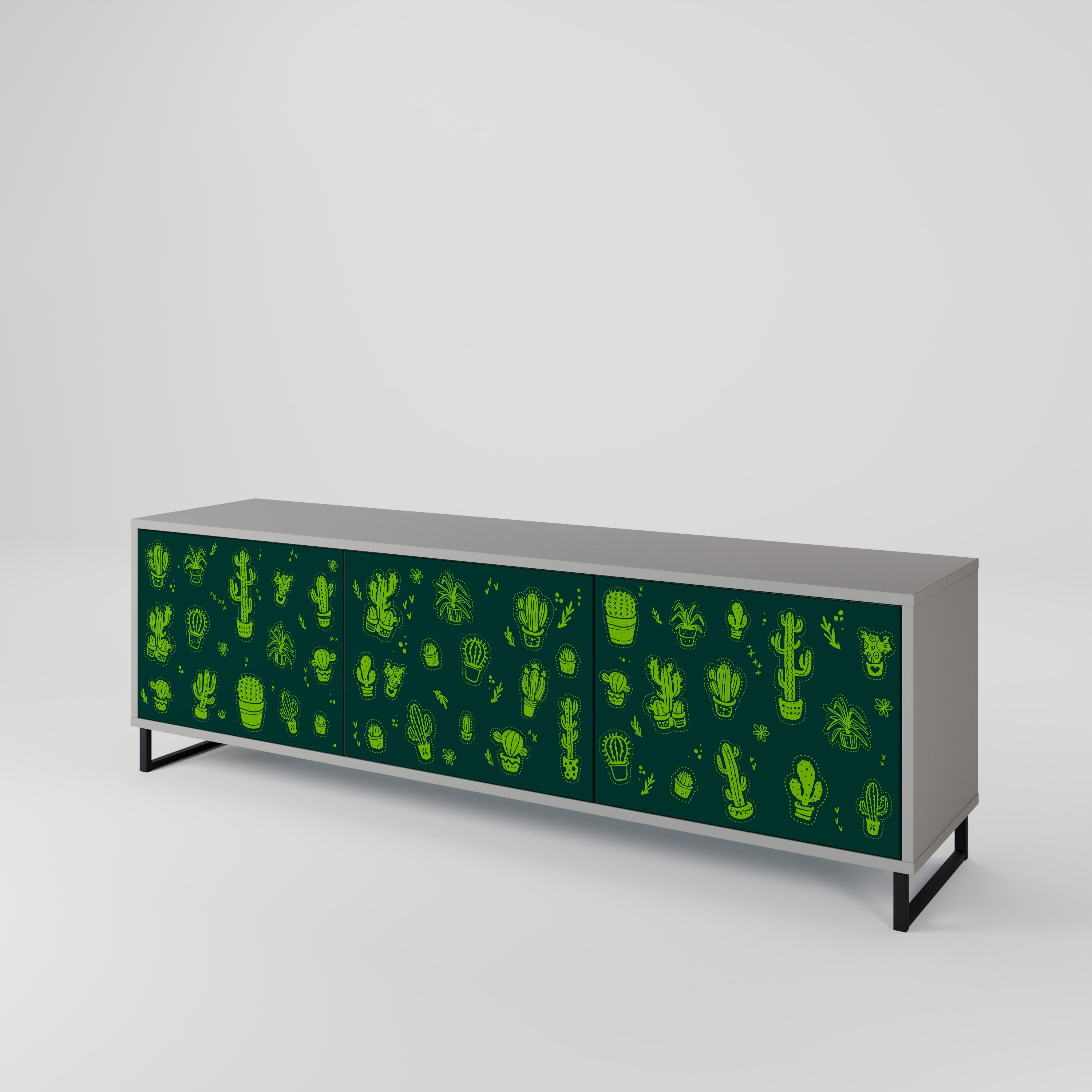 DESERT GREEN Třídveřový TV stolek
