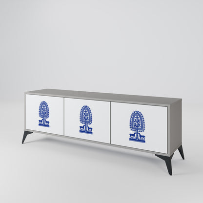 POLISH FOLK ART Třídveřový TV stolek