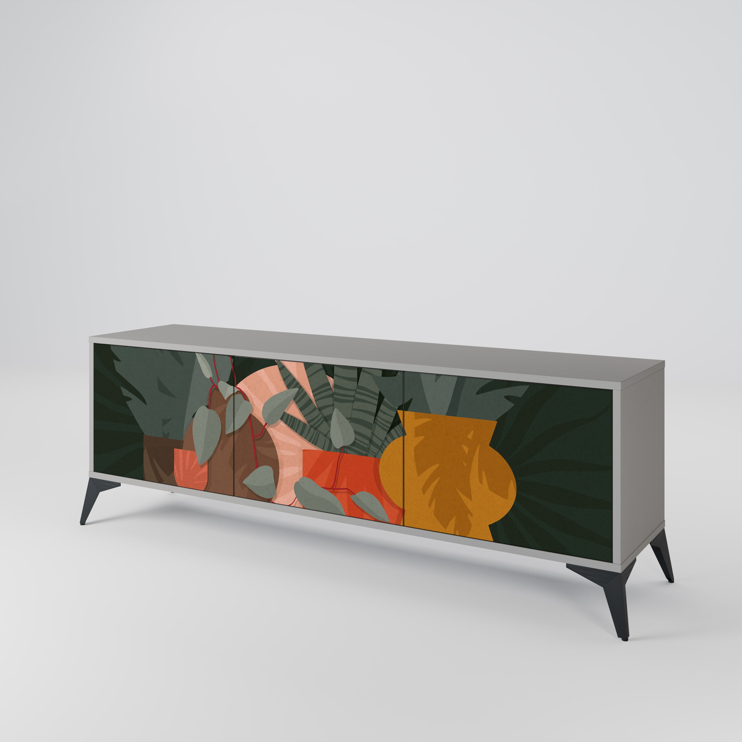 TROPICAL COMPOSITION Třídveřový TV stolek