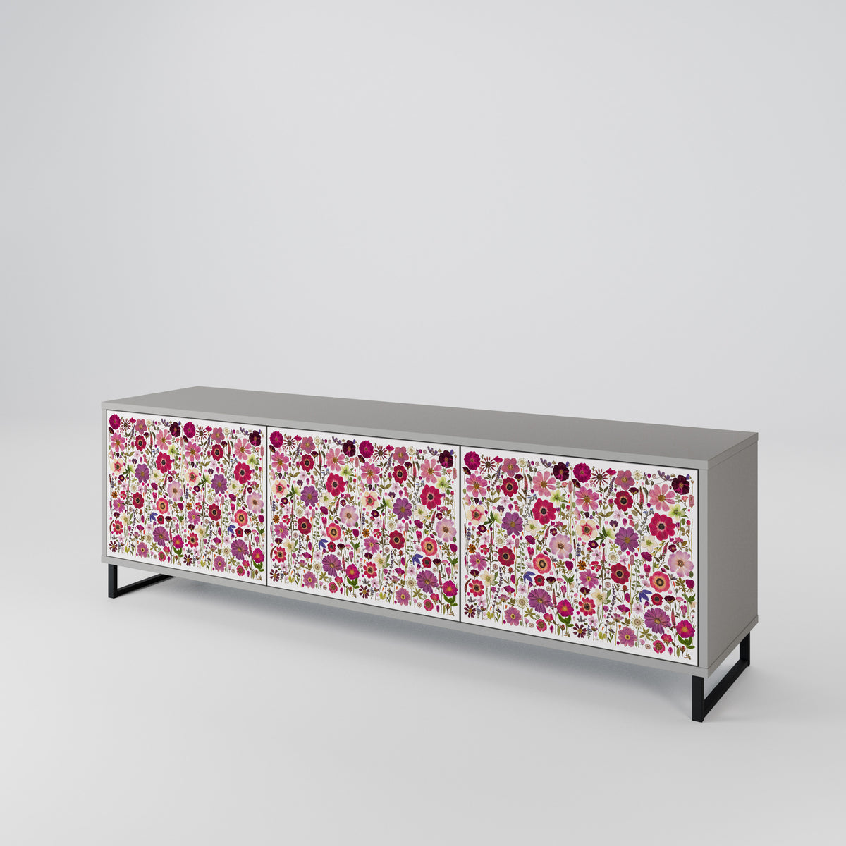 PETAL GARDEN Třídveřový TV stolek