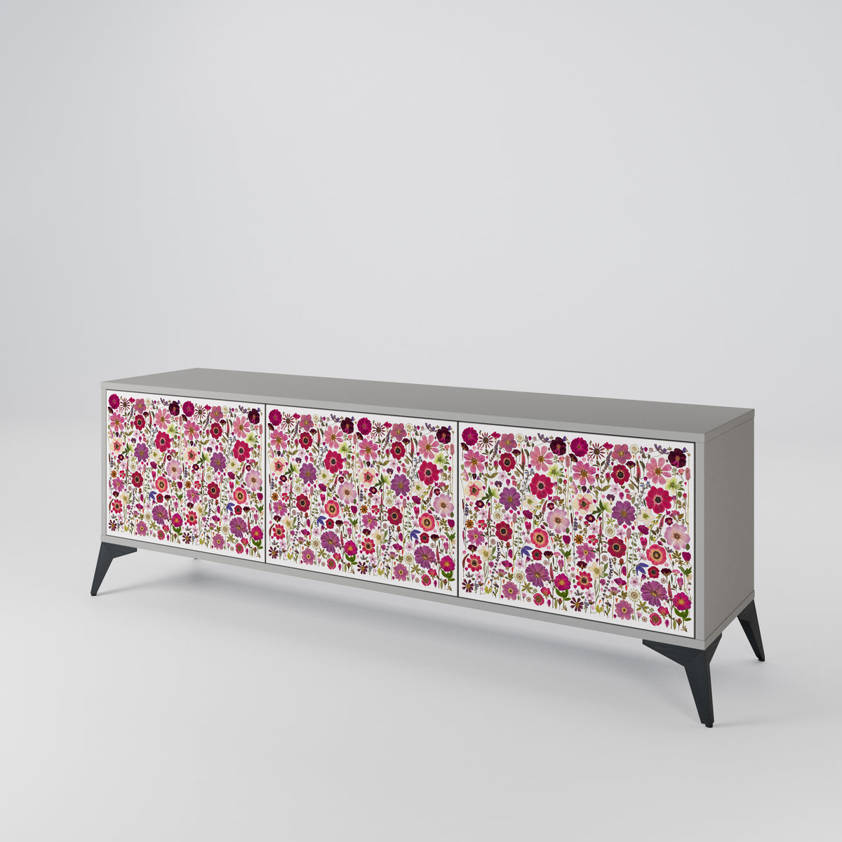 PETAL GARDEN Třídveřový TV stolek