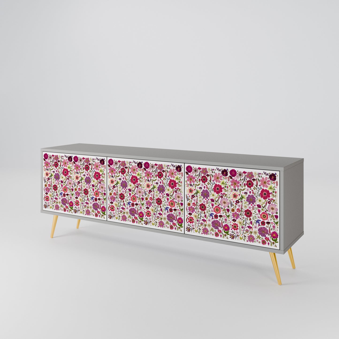 PETAL GARDEN Třídveřový TV stolek