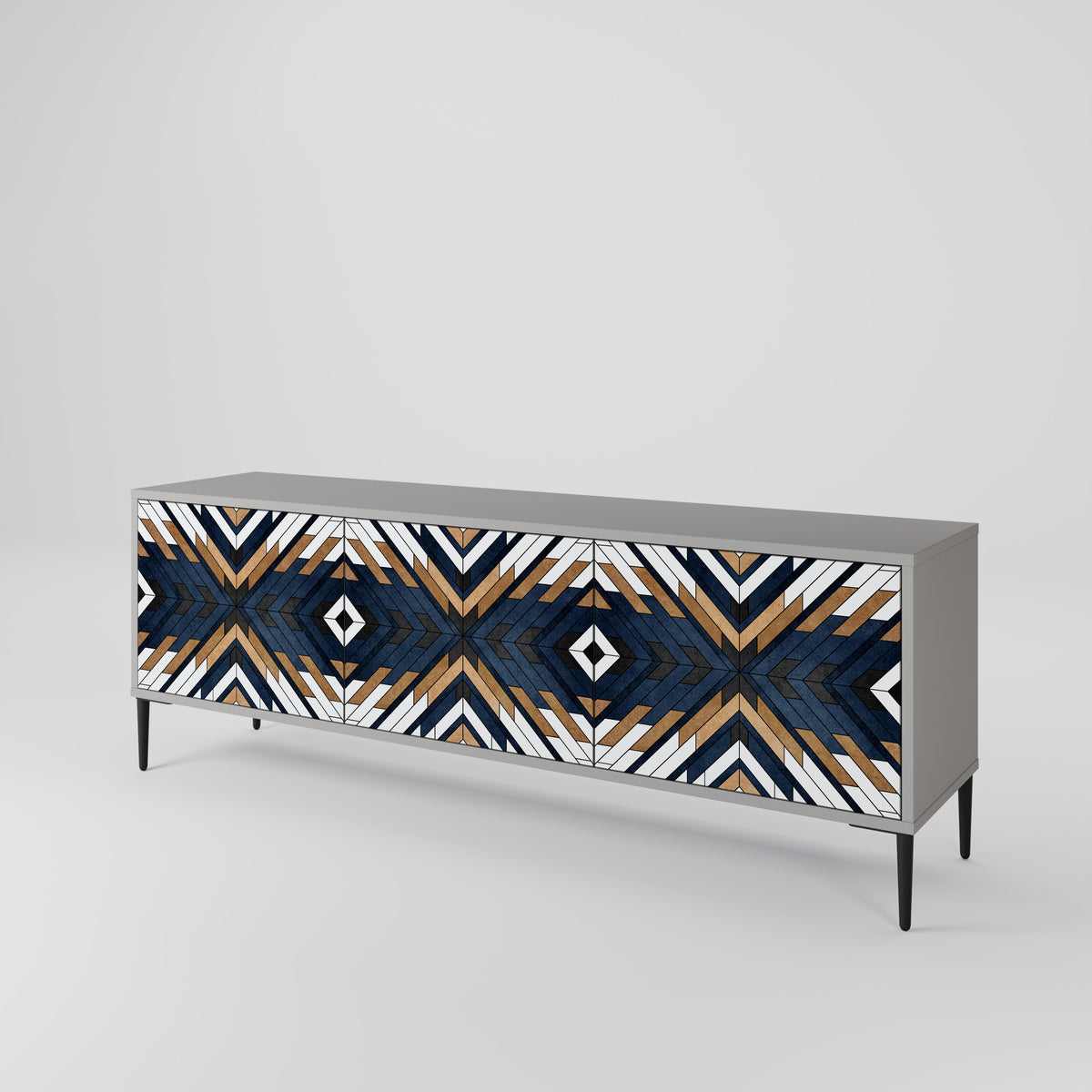 ARTFUL GEOMETRY Třídveřový TV stolek