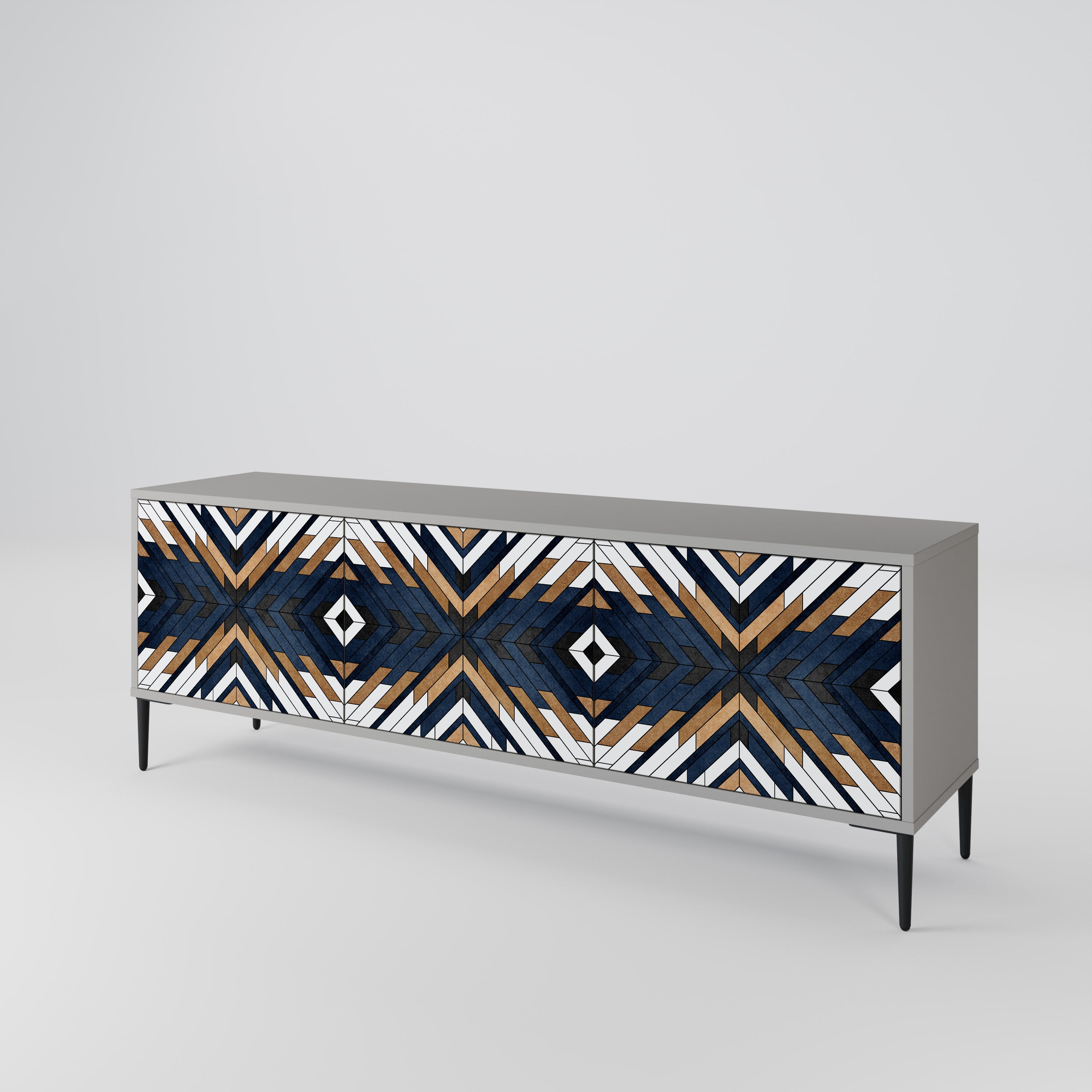 ARTFUL GEOMETRY Třídveřový TV stolek