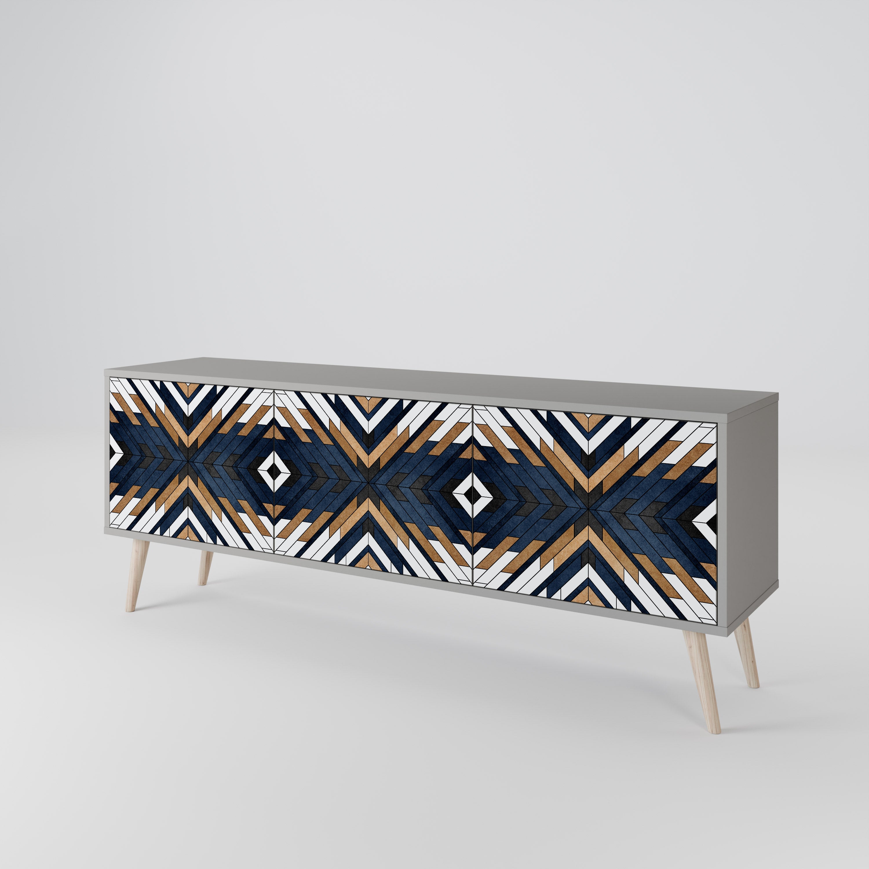 ARTFUL GEOMETRY Třídveřový TV stolek