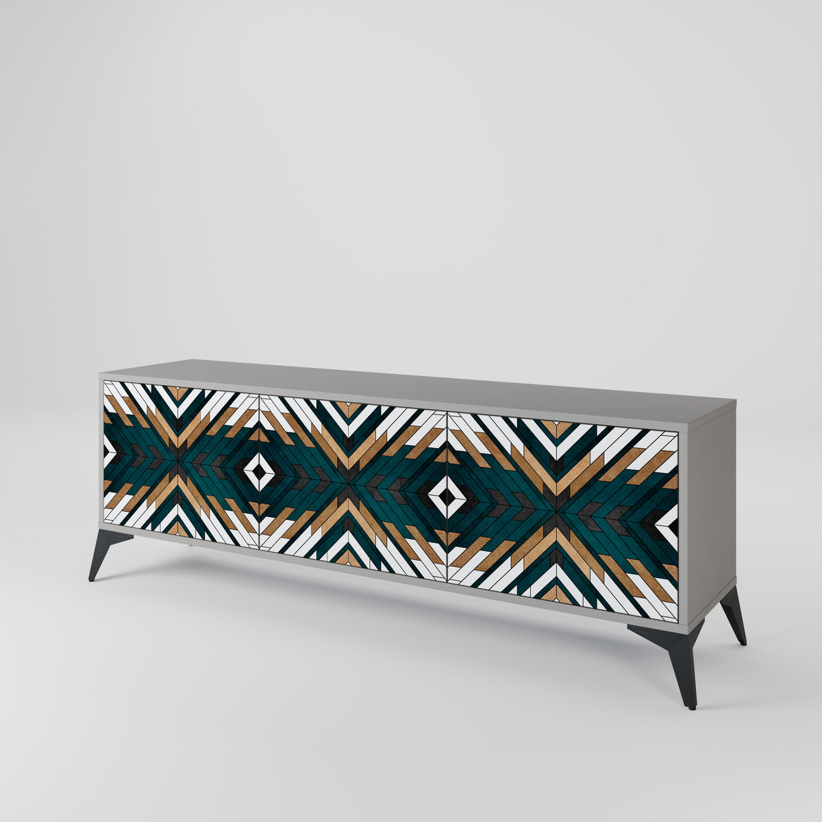 ARTISTIC GEOMETRY Třídveřový TV stolek
