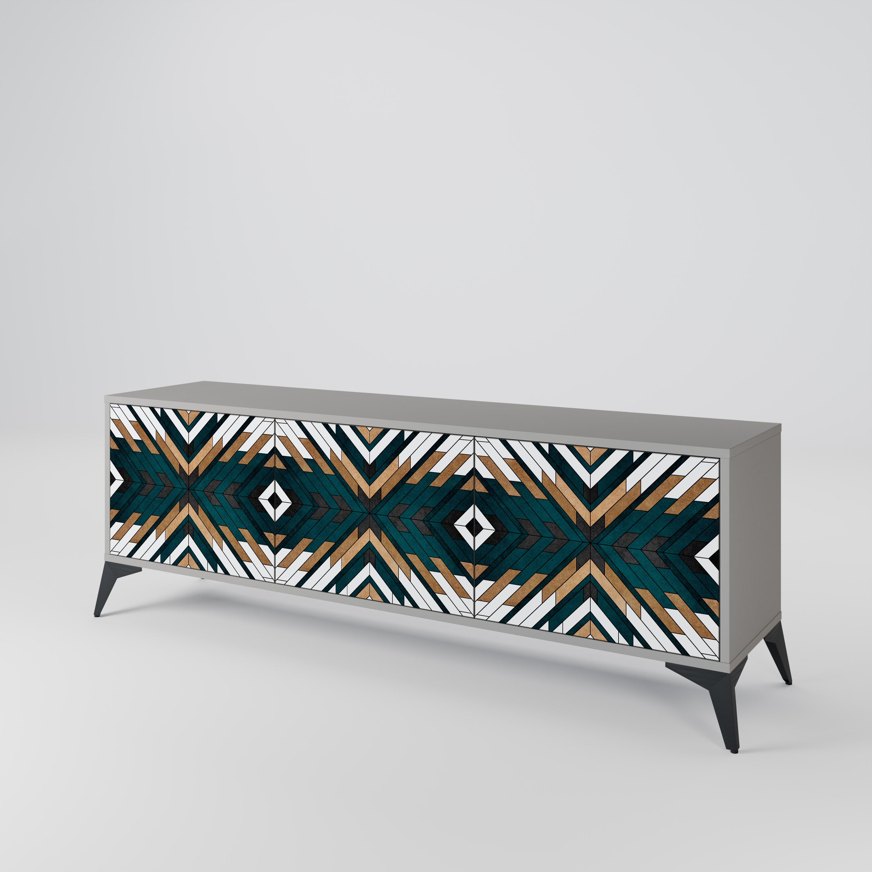 ARTISTIC GEOMETRY Třídveřový TV stolek