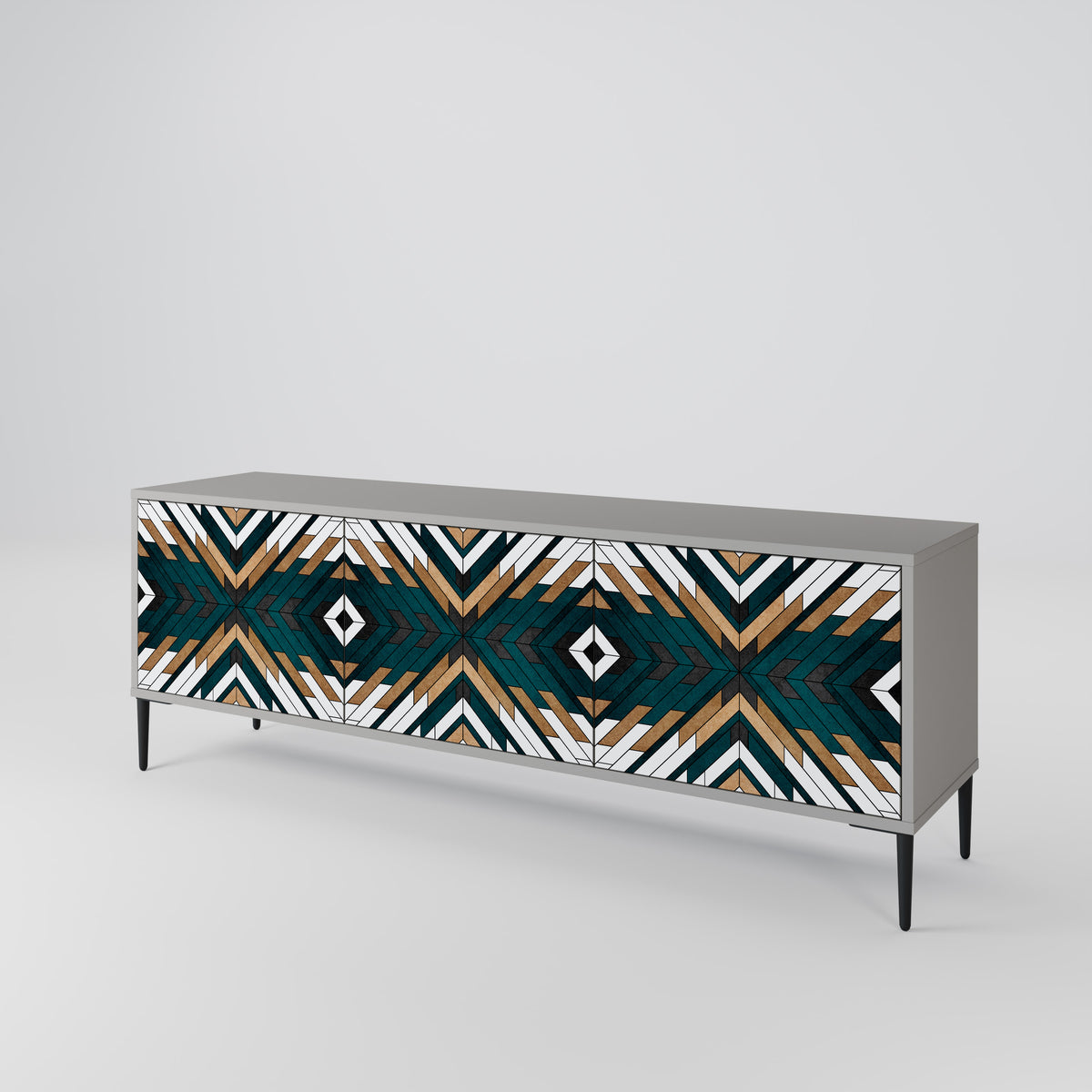 ARTISTIC GEOMETRY Třídveřový TV stolek