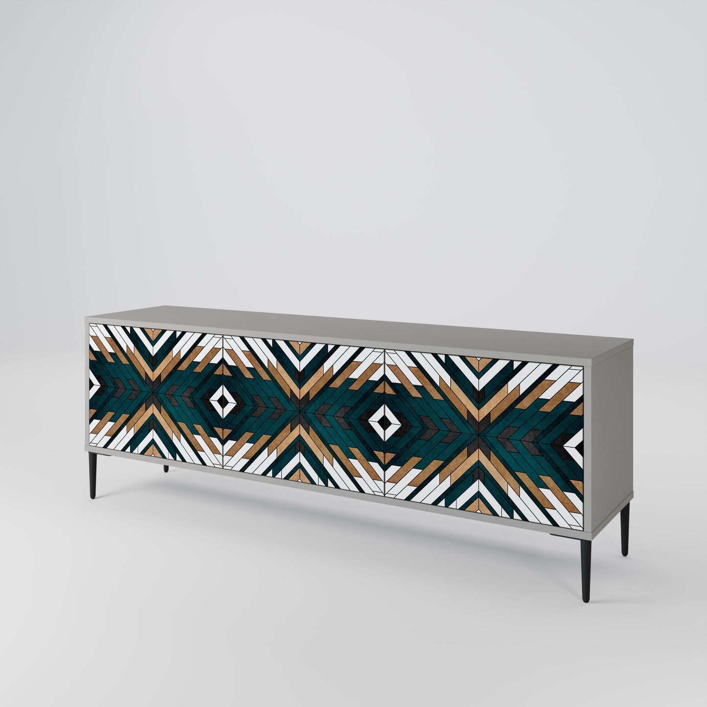 ARTISTIC GEOMETRY Třídveřový TV stolek