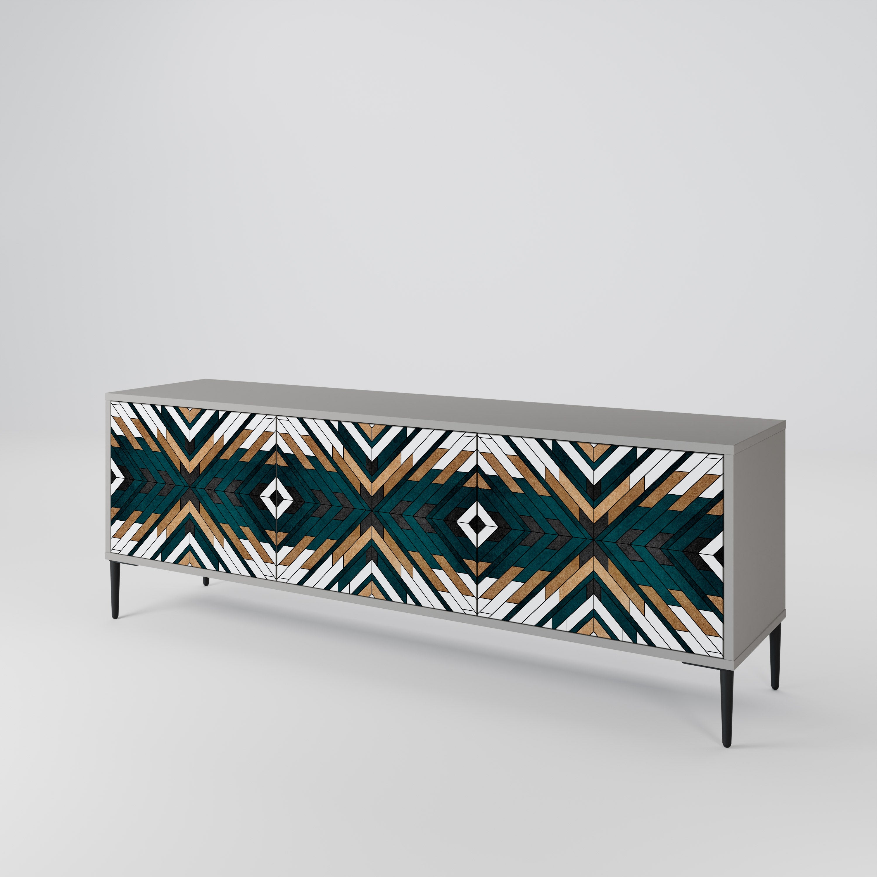 ARTISTIC GEOMETRY Třídveřový TV stolek