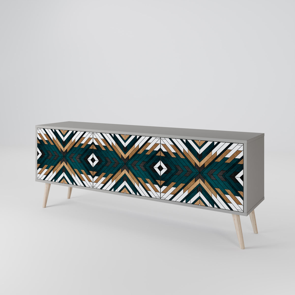 ARTISTIC GEOMETRY Třídveřový TV stolek