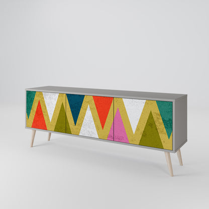 COLORFUL TRIANGLES Třídveřový TV stolek