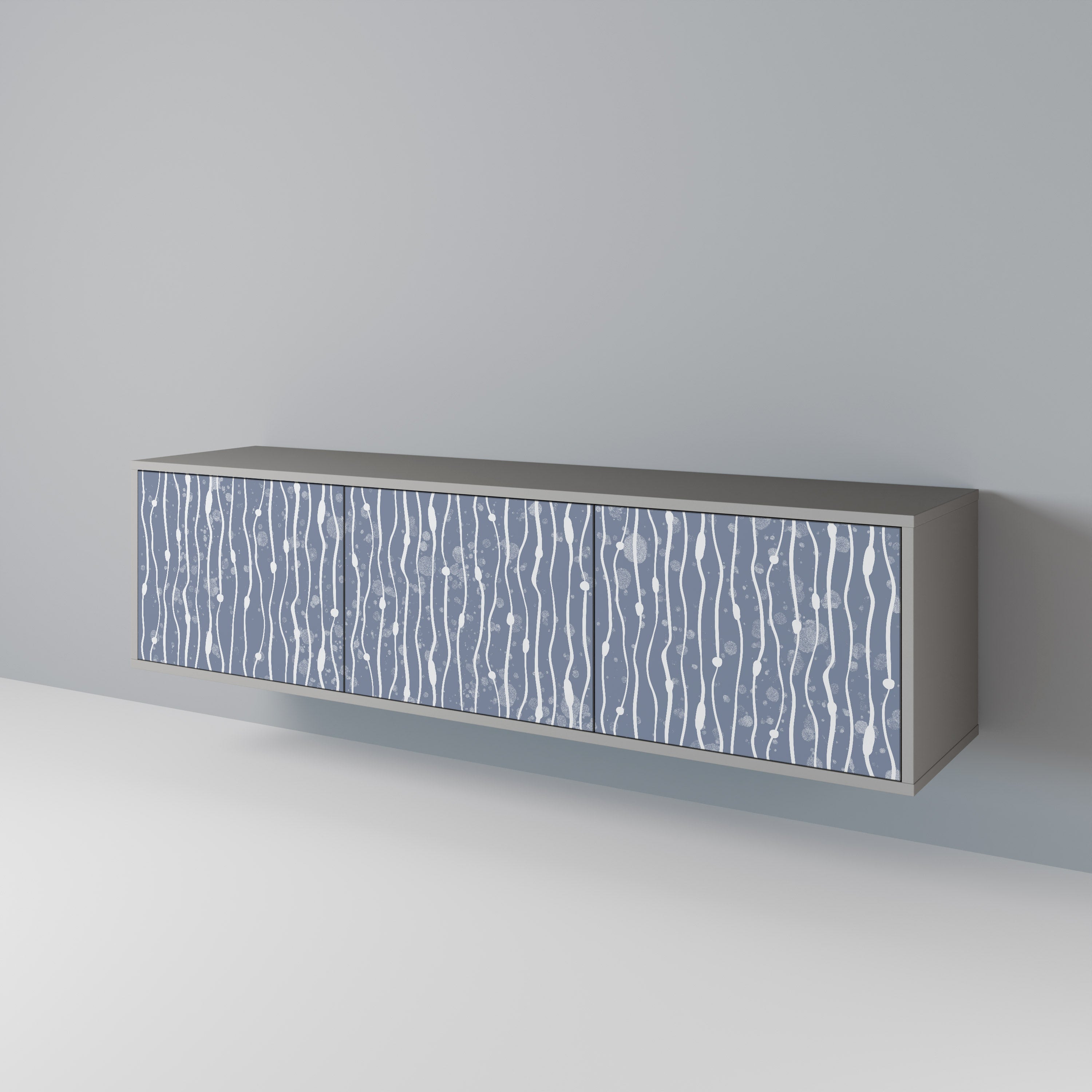 GRAPHITE RAIN Třídveřový TV stolek