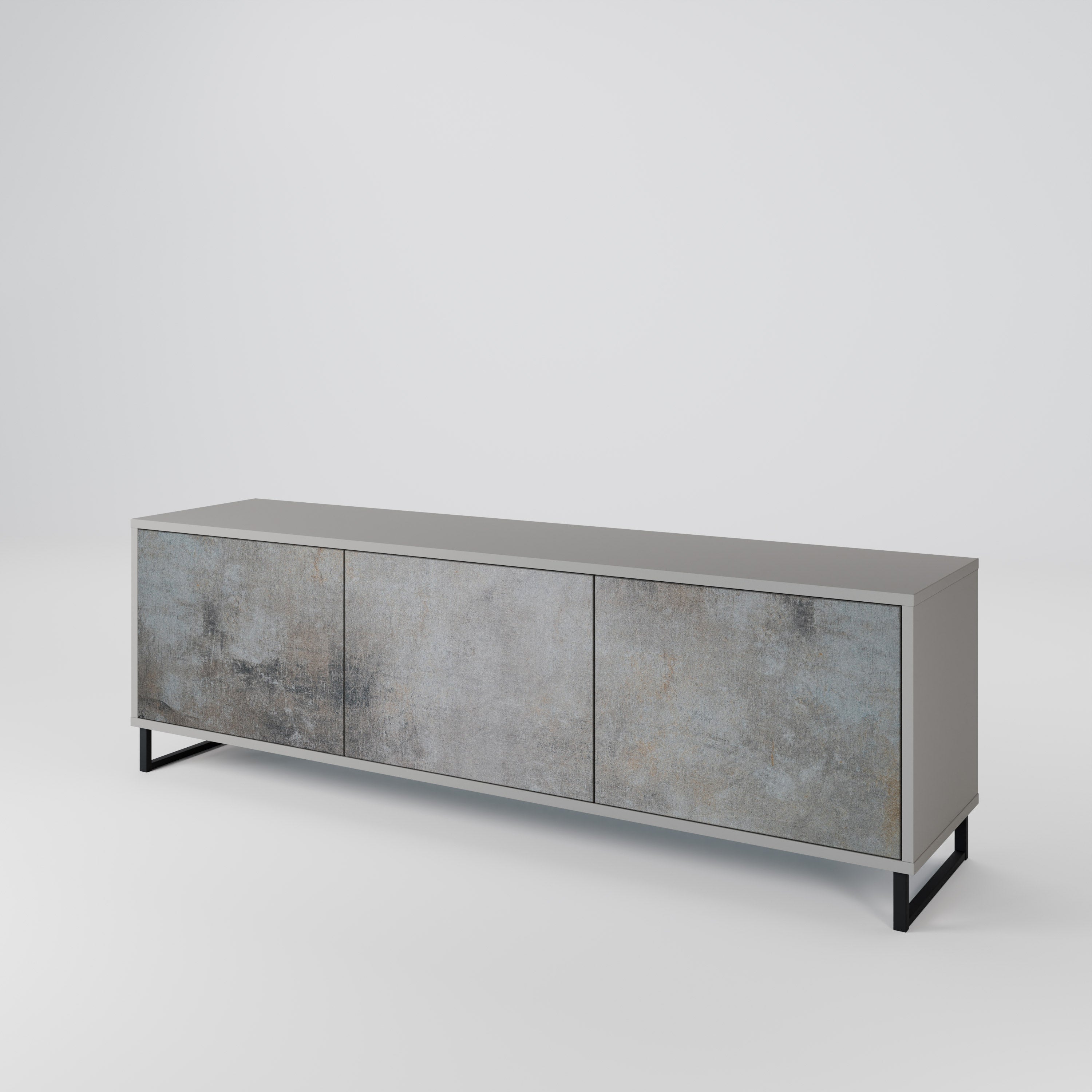 CONCRETE WALL Třídveřový TV stolek