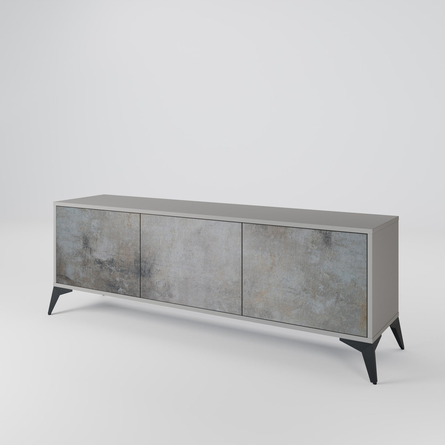 CONCRETE WALL Třídveřový TV stolek