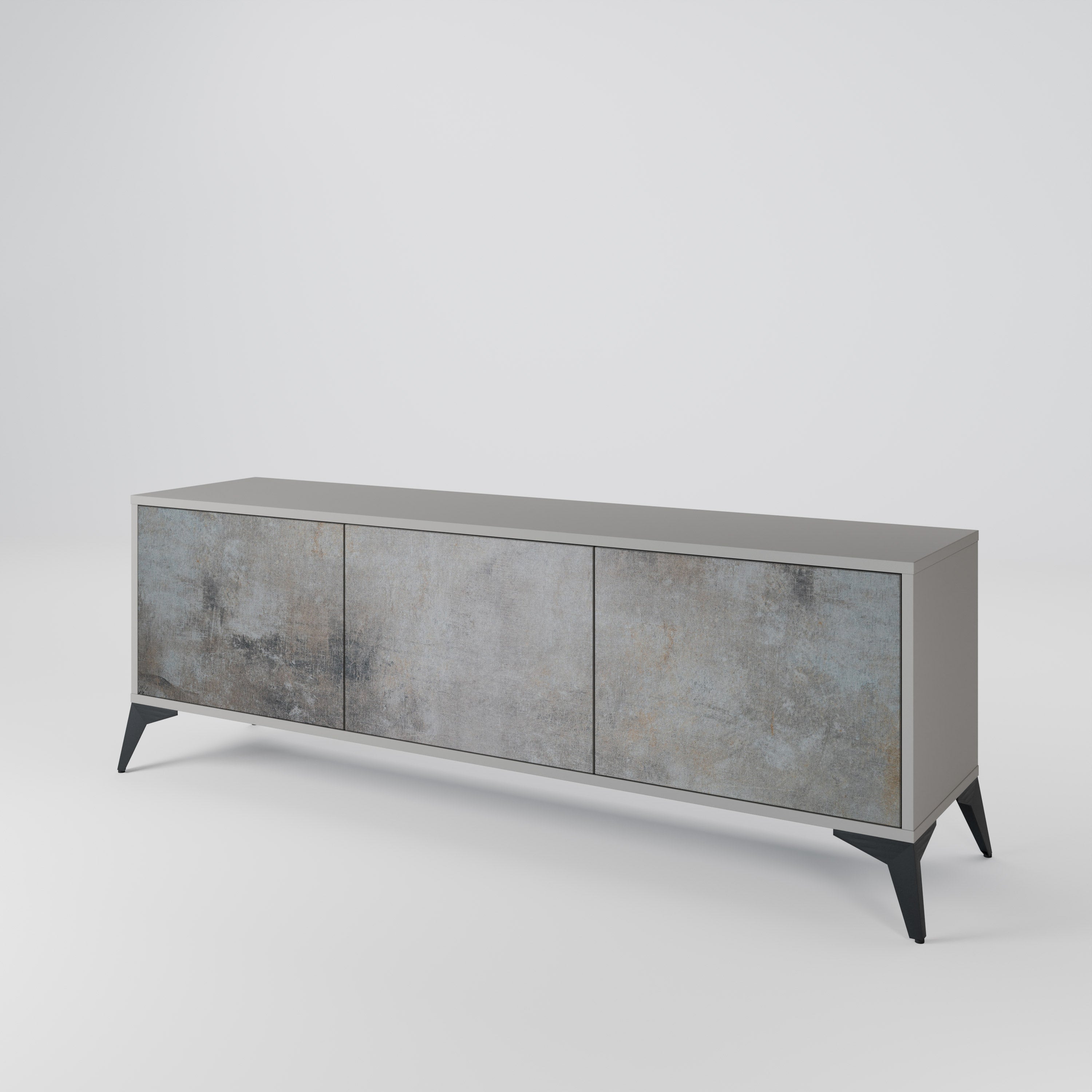 CONCRETE WALL Třídveřový TV stolek
