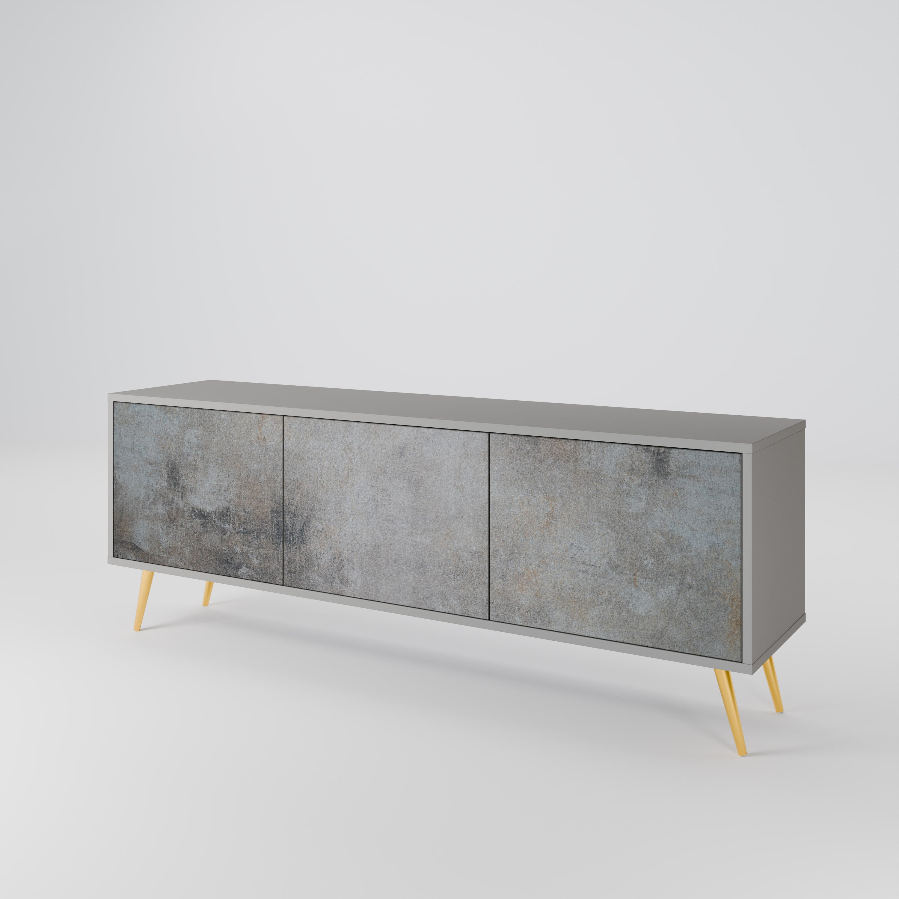 CONCRETE WALL Třídveřový TV stolek