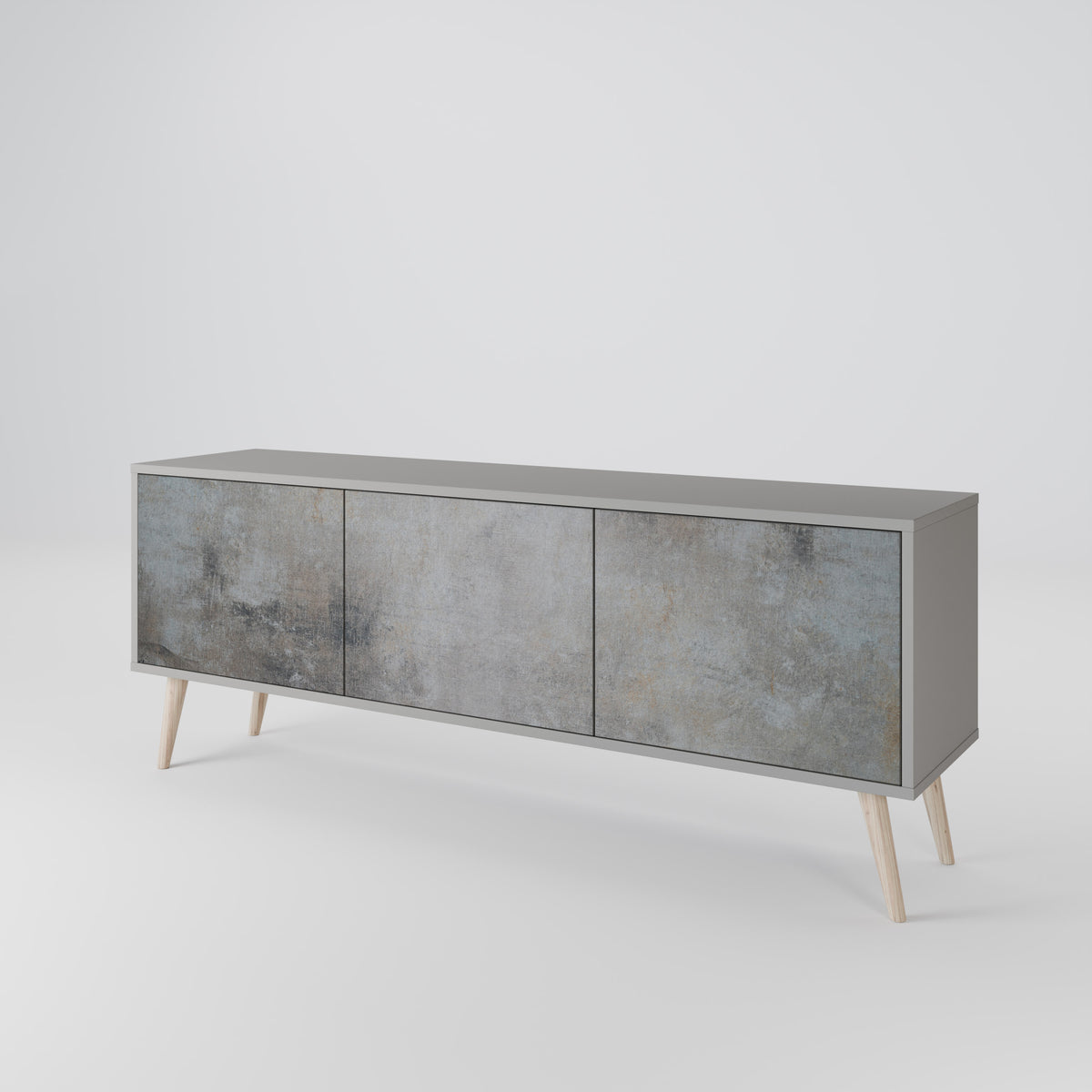 CONCRETE WALL Třídveřový TV stolek