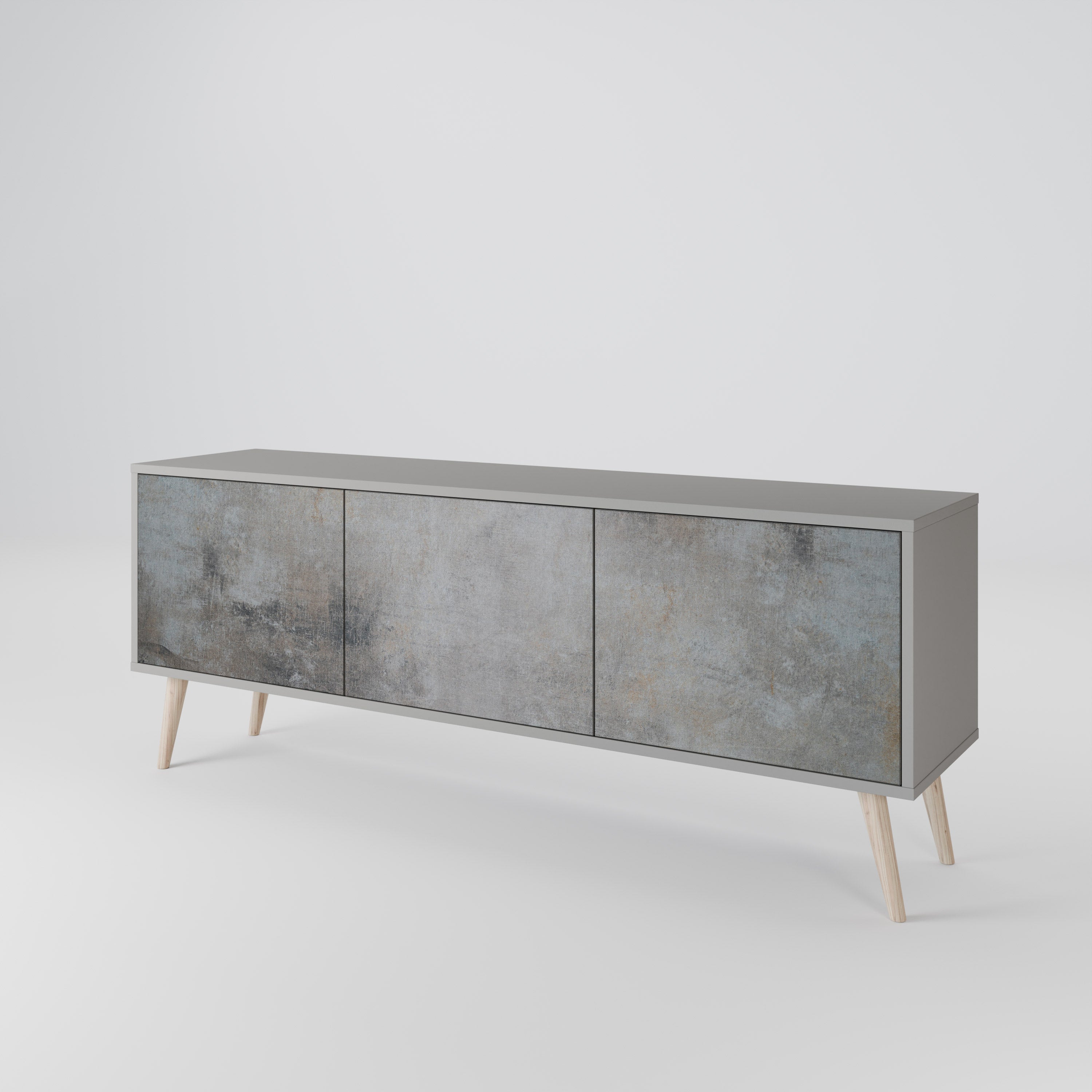 CONCRETE WALL Třídveřový TV stolek