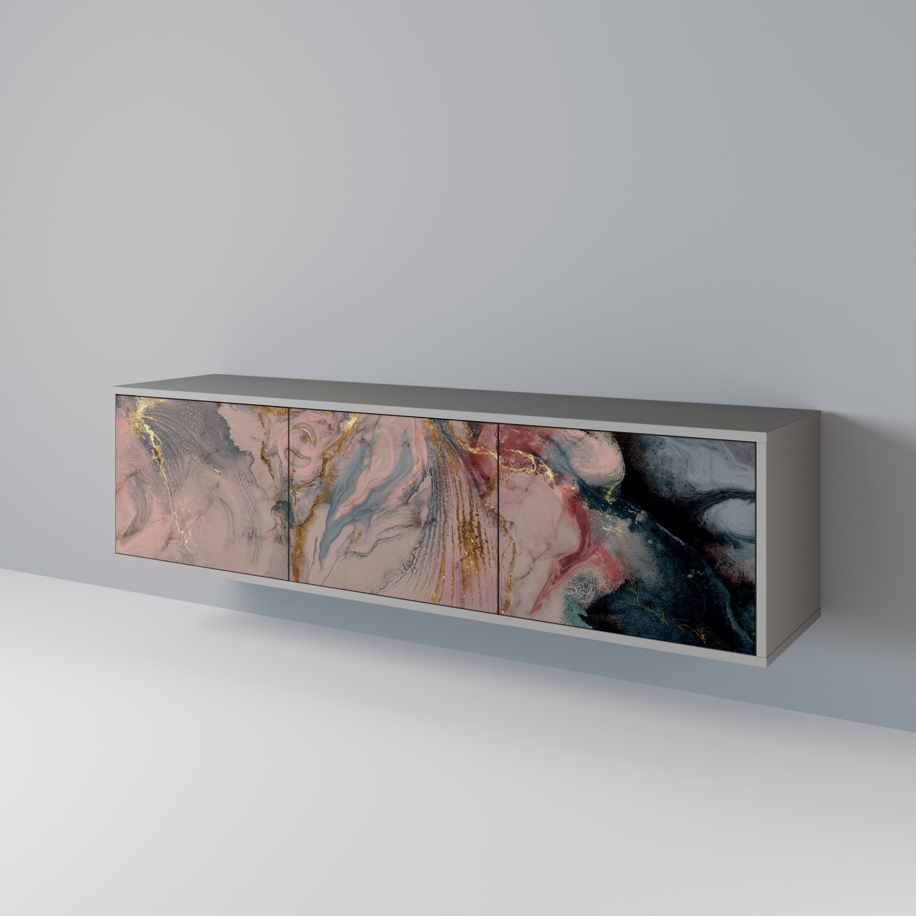 GILDED SWIRLS Třídveřový TV stolek