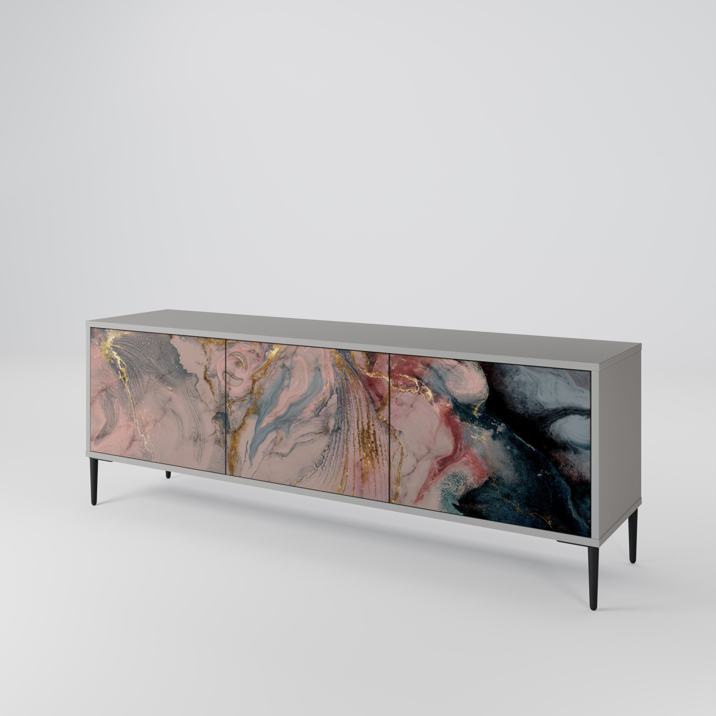GILDED SWIRLS Třídveřový TV stolek