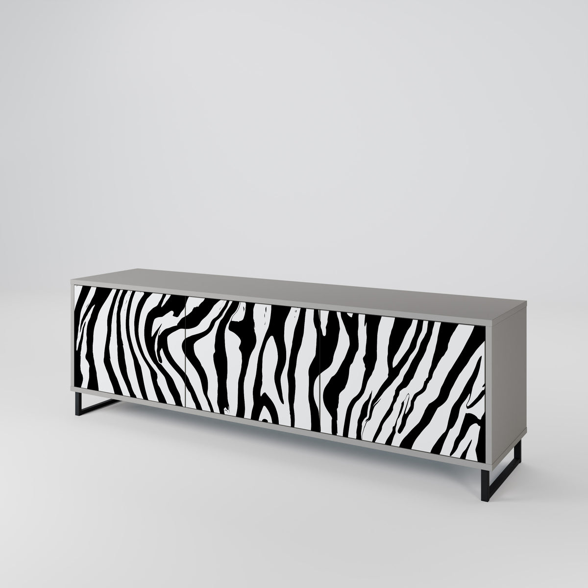 SPLENDID ZEBRA Třídveřový TV stolek