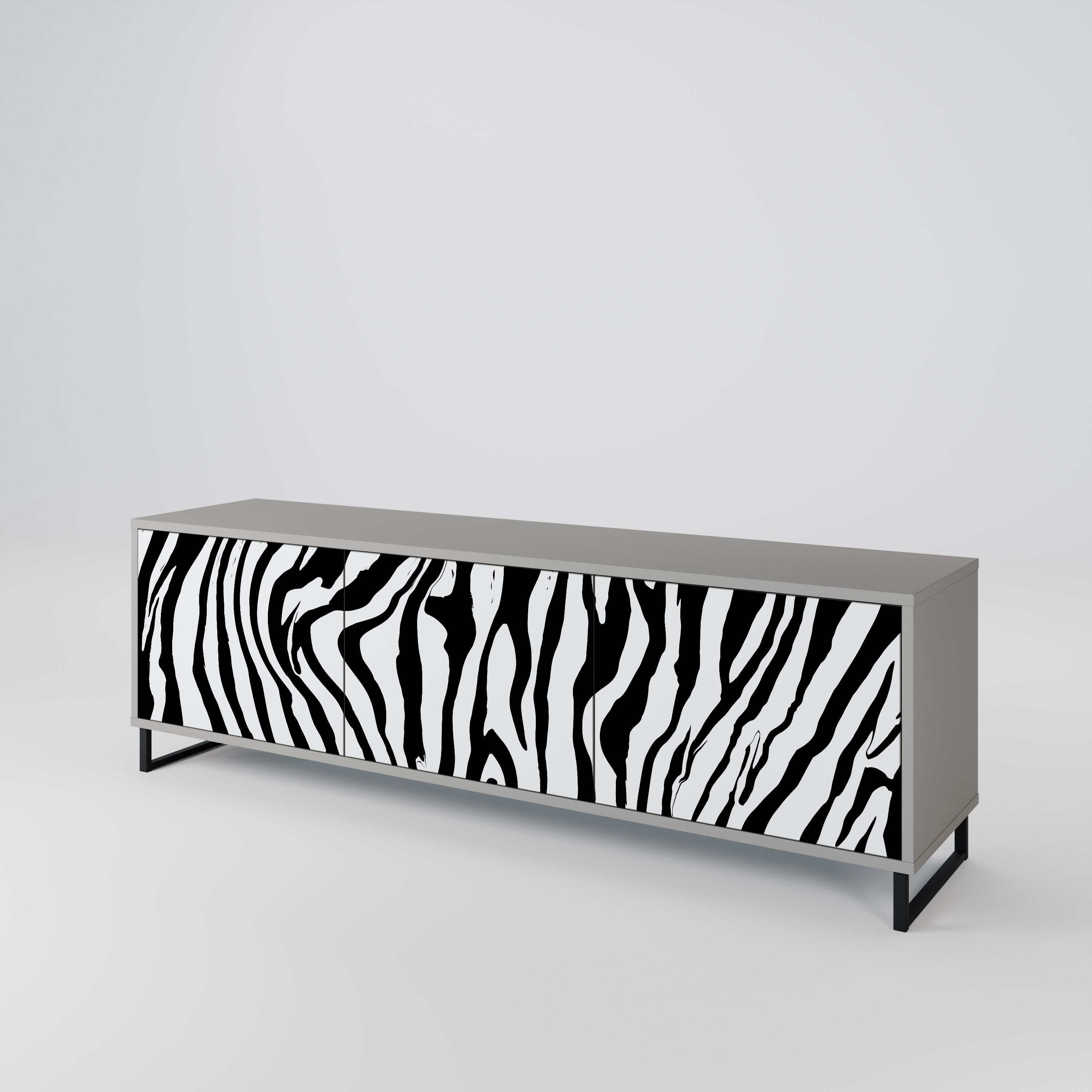 SPLENDID ZEBRA Třídveřový TV stolek