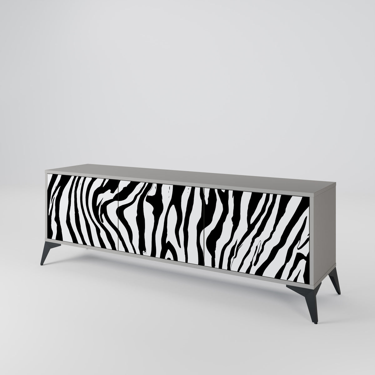 SPLENDID ZEBRA Třídveřový TV stolek