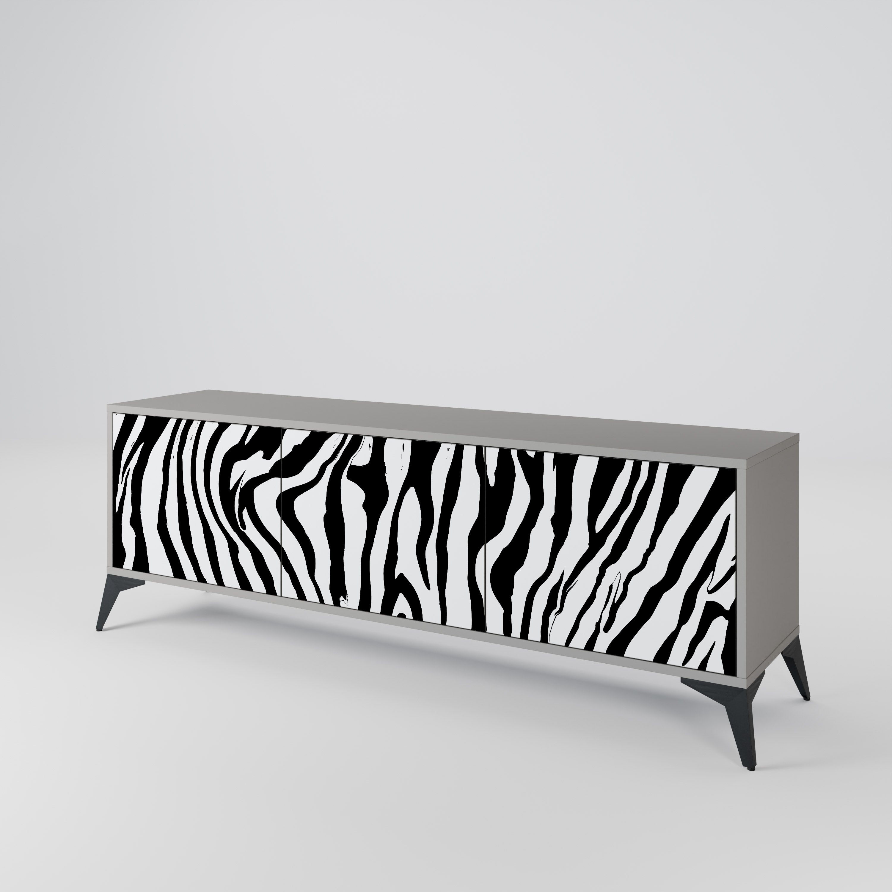SPLENDID ZEBRA Třídveřový TV stolek
