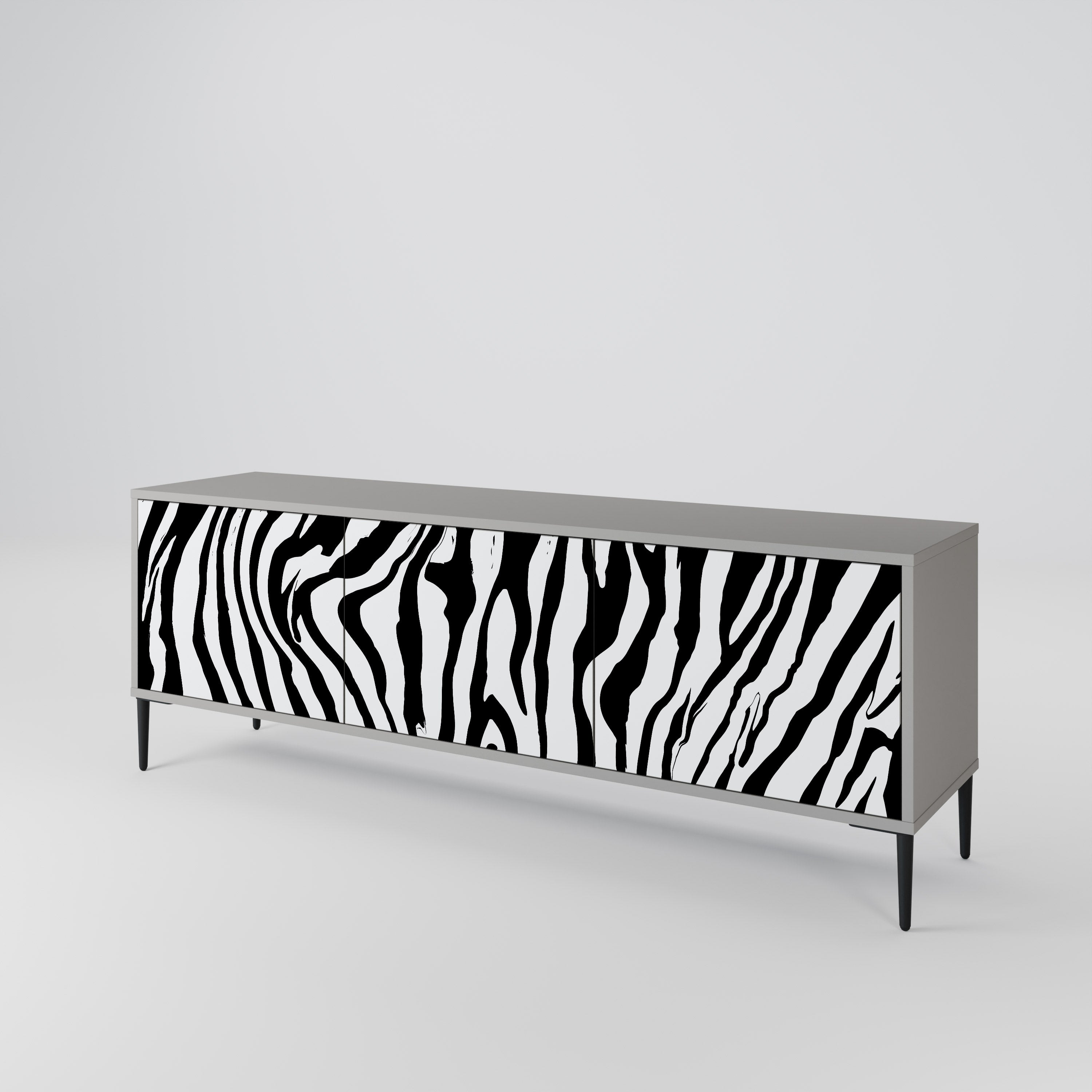 SPLENDID ZEBRA Třídveřový TV stolek
