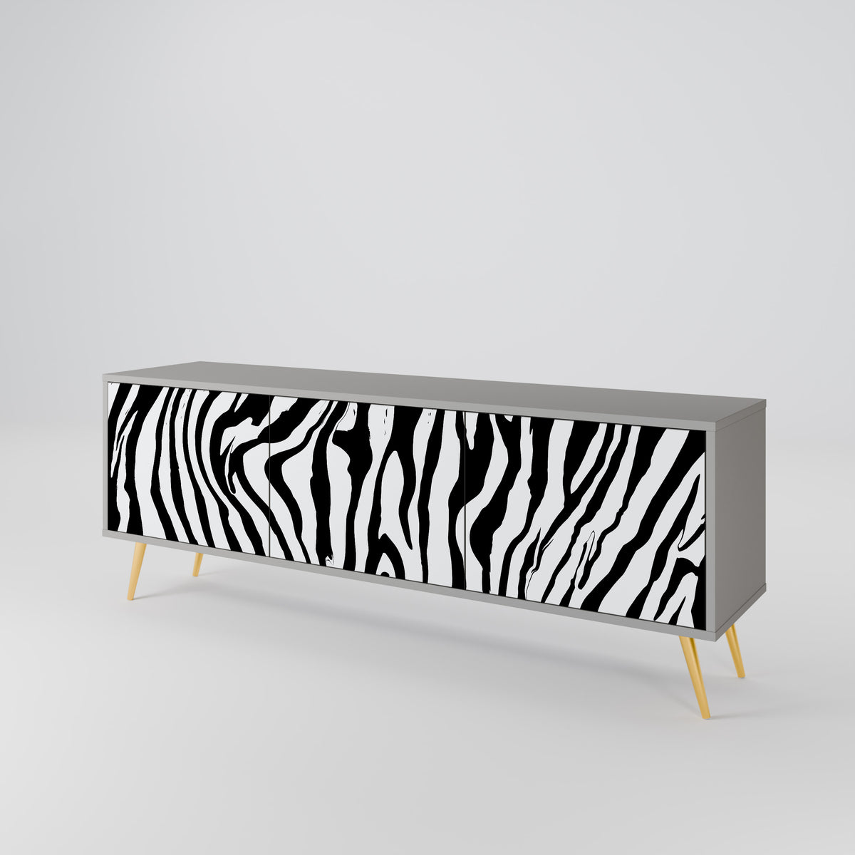 SPLENDID ZEBRA Třídveřový TV stolek