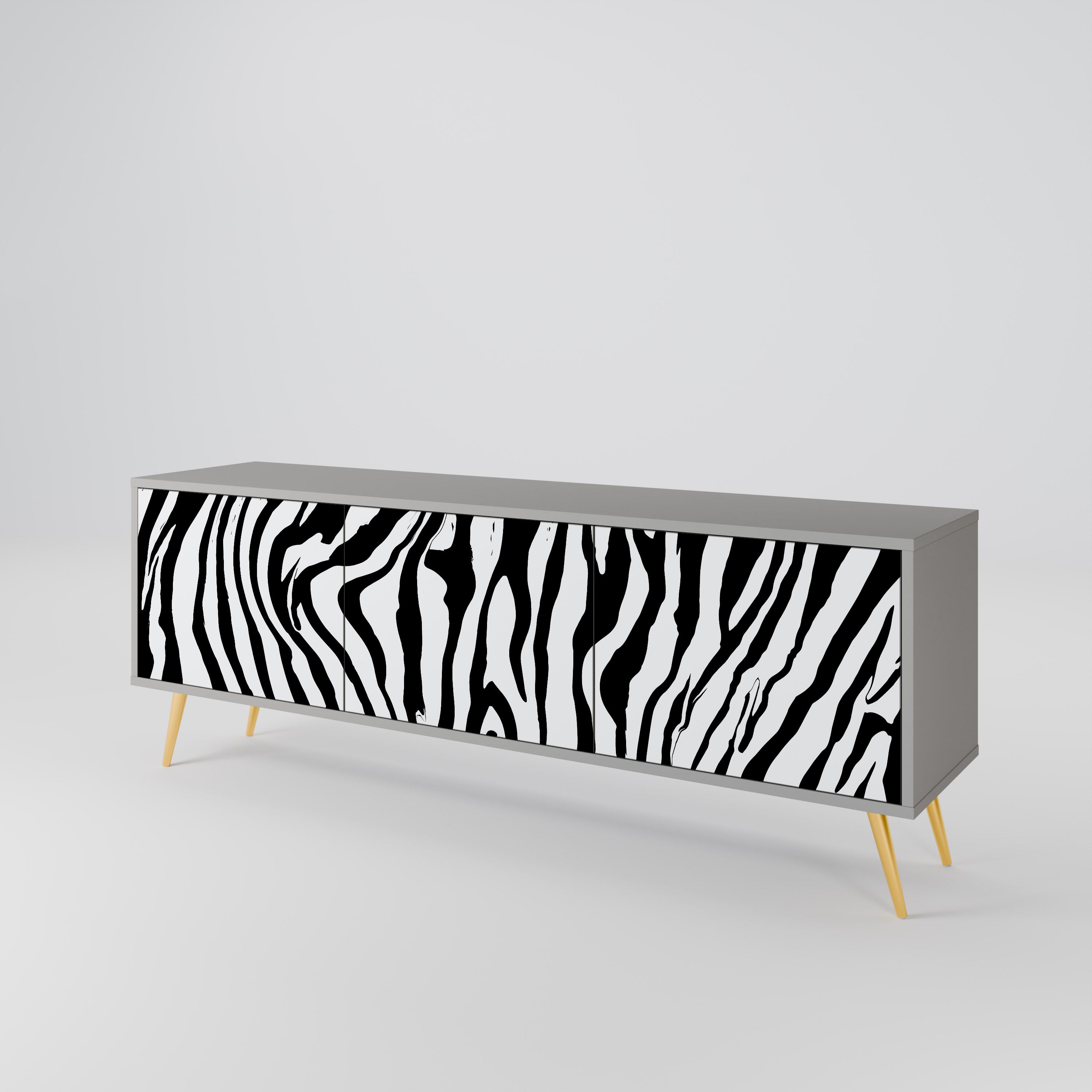 SPLENDID ZEBRA Třídveřový TV stolek