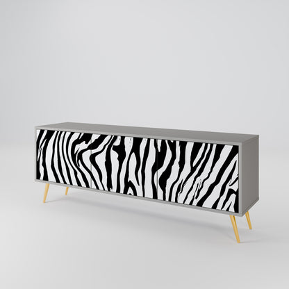 SPLENDID ZEBRA Třídveřový TV stolek
