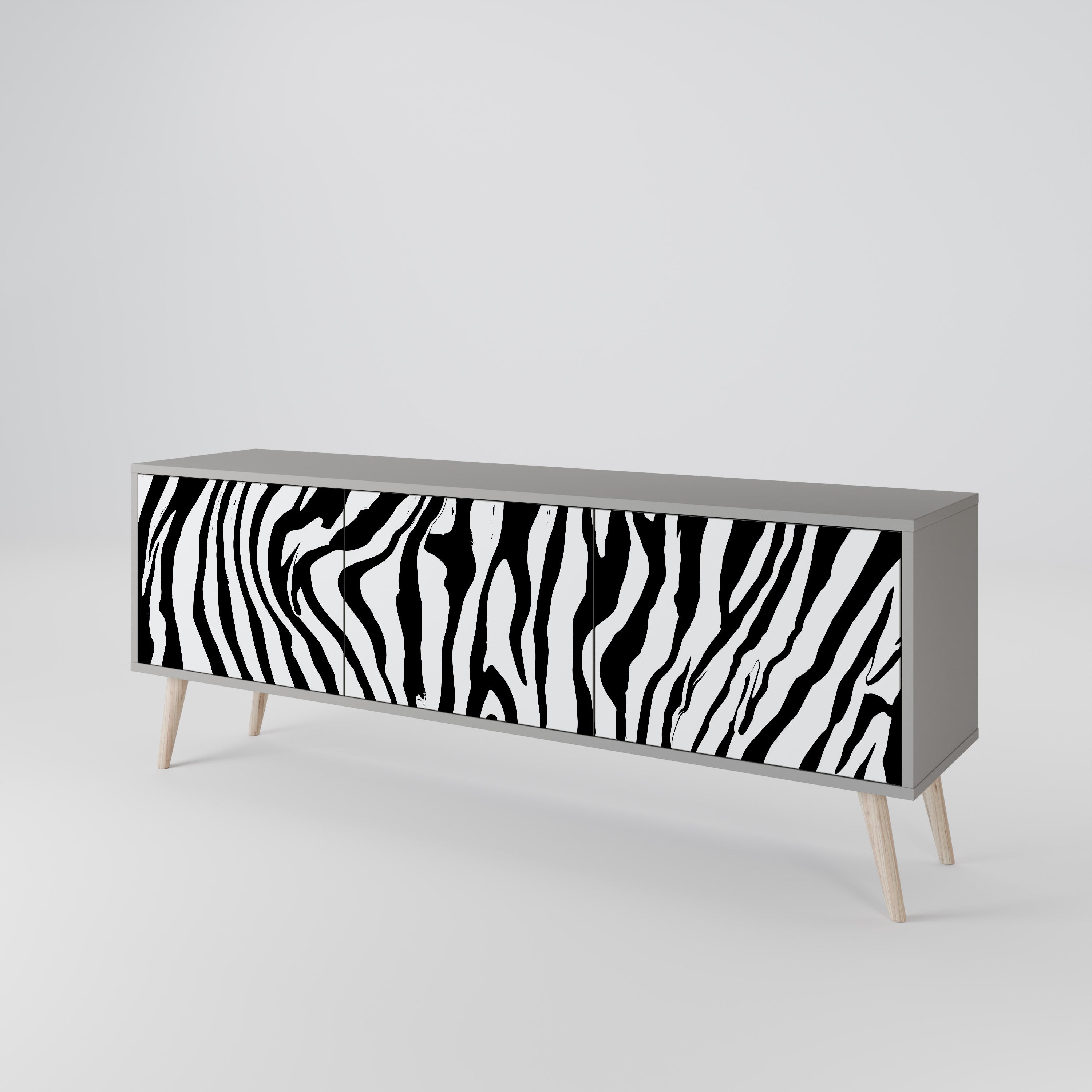 SPLENDID ZEBRA Třídveřový TV stolek