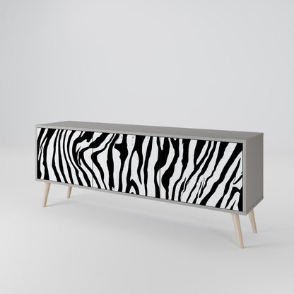 SPLENDID ZEBRA Třídveřový TV stolek