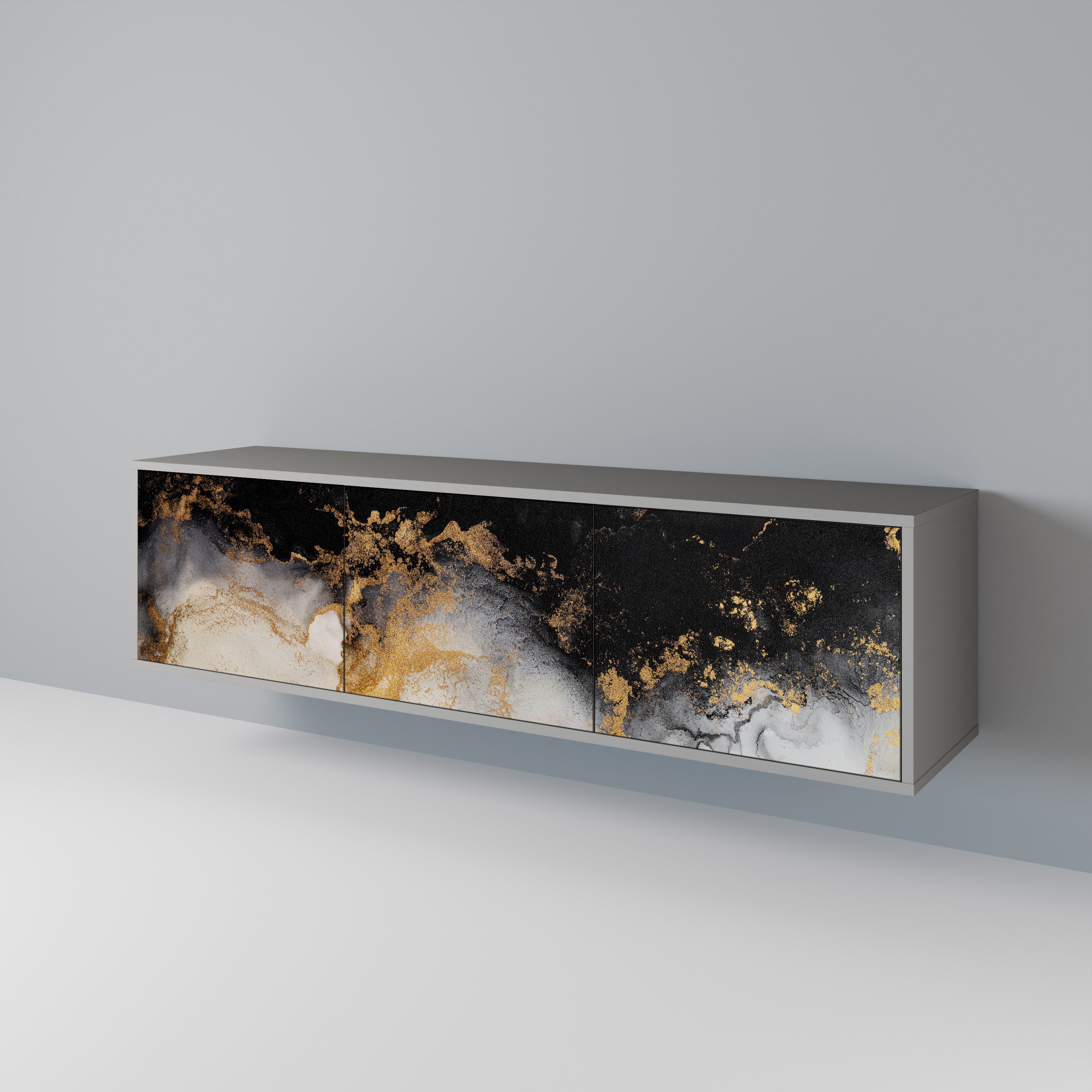 MARBLE OF TOMMORROW Třídveřový TV stolek