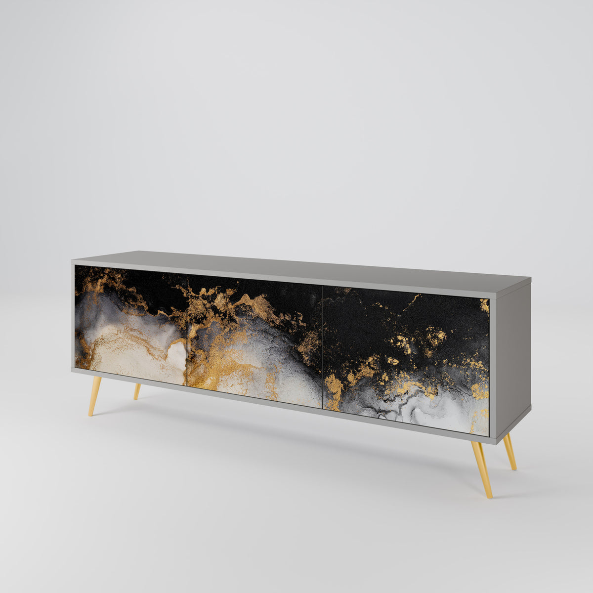 MARBLE OF TOMMORROW Třídveřový TV stolek