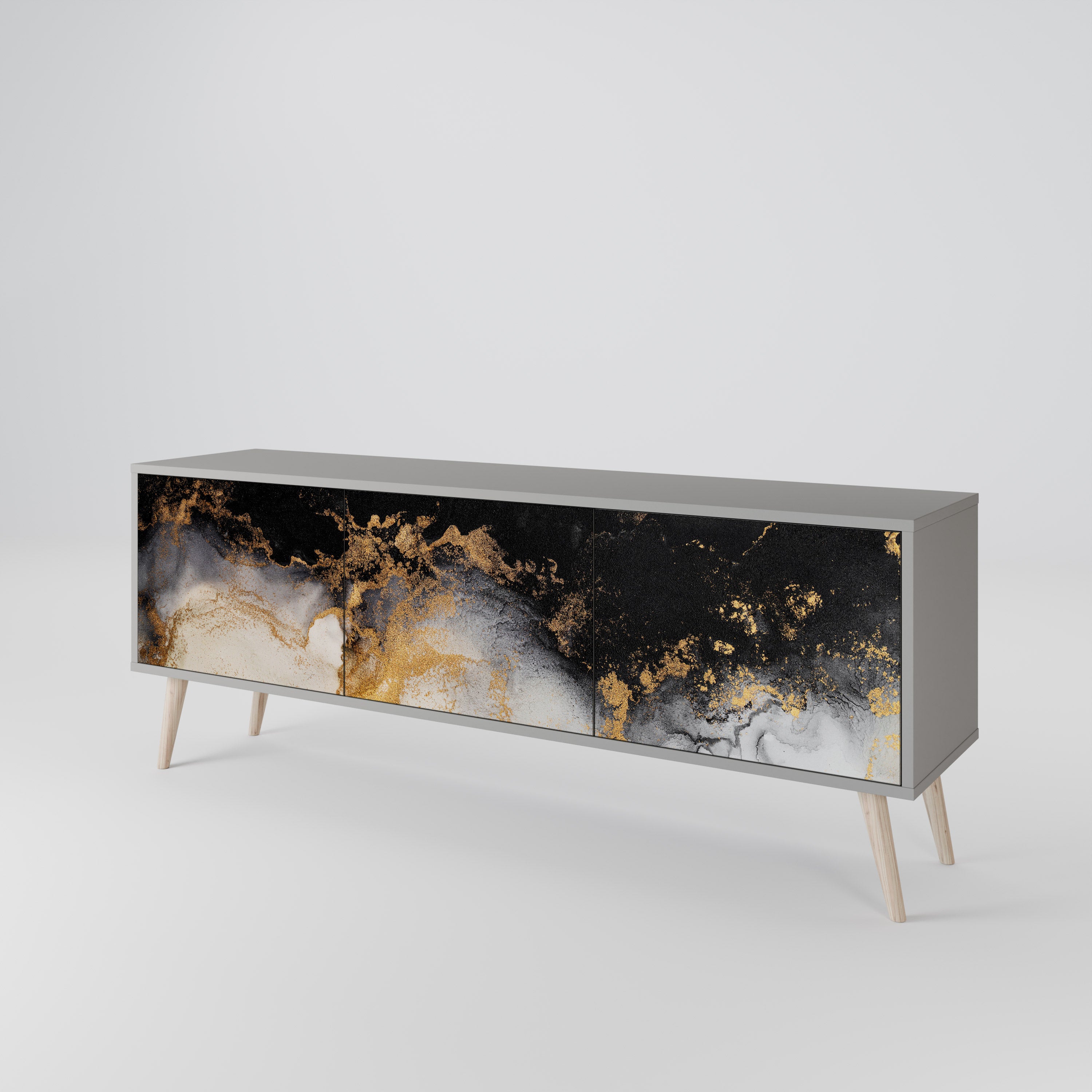 MARBLE OF TOMMORROW Třídveřový TV stolek