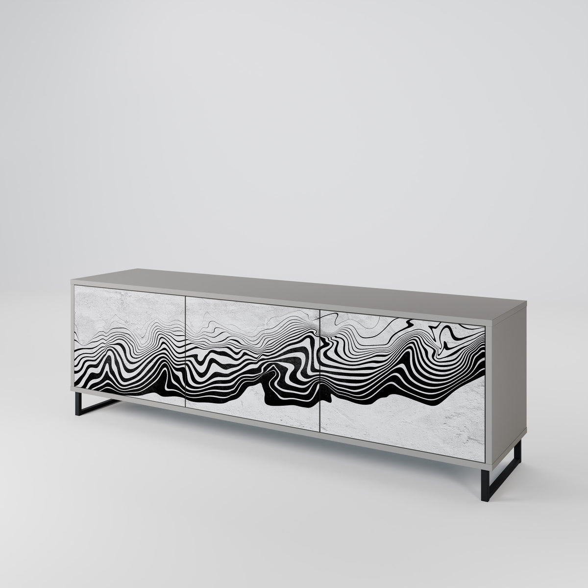MONOCHROME MIRAGE Třídveřový TV stolek