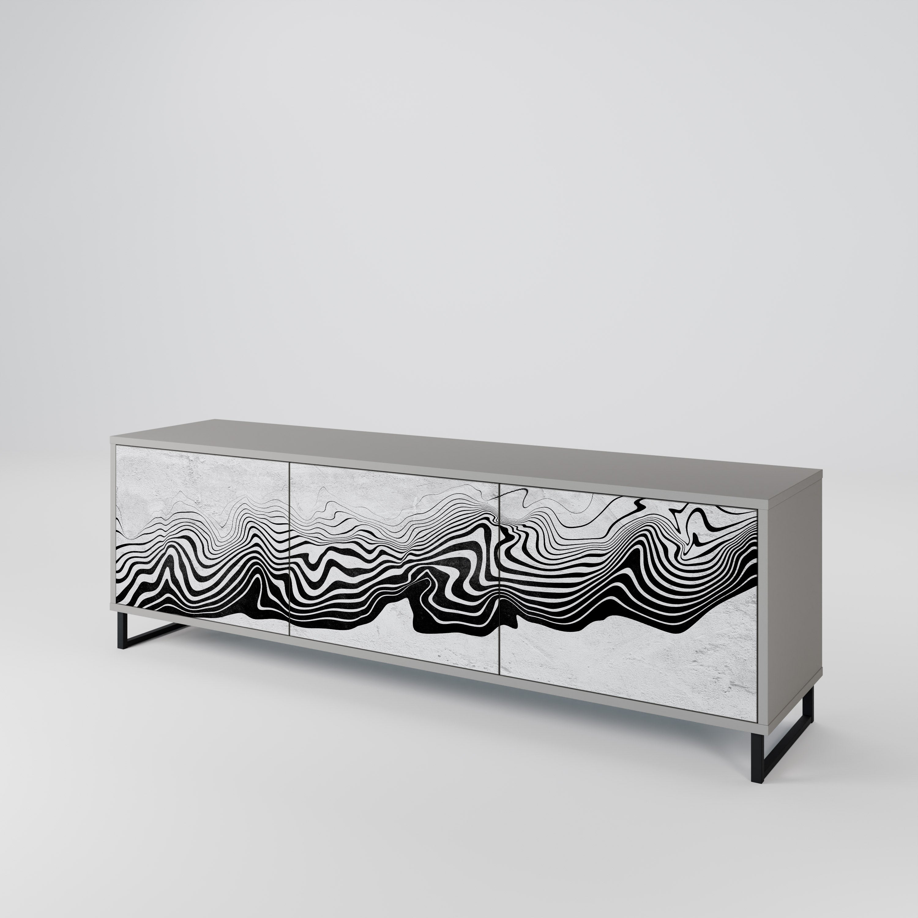 MONOCHROME MIRAGE Třídveřový TV stolek