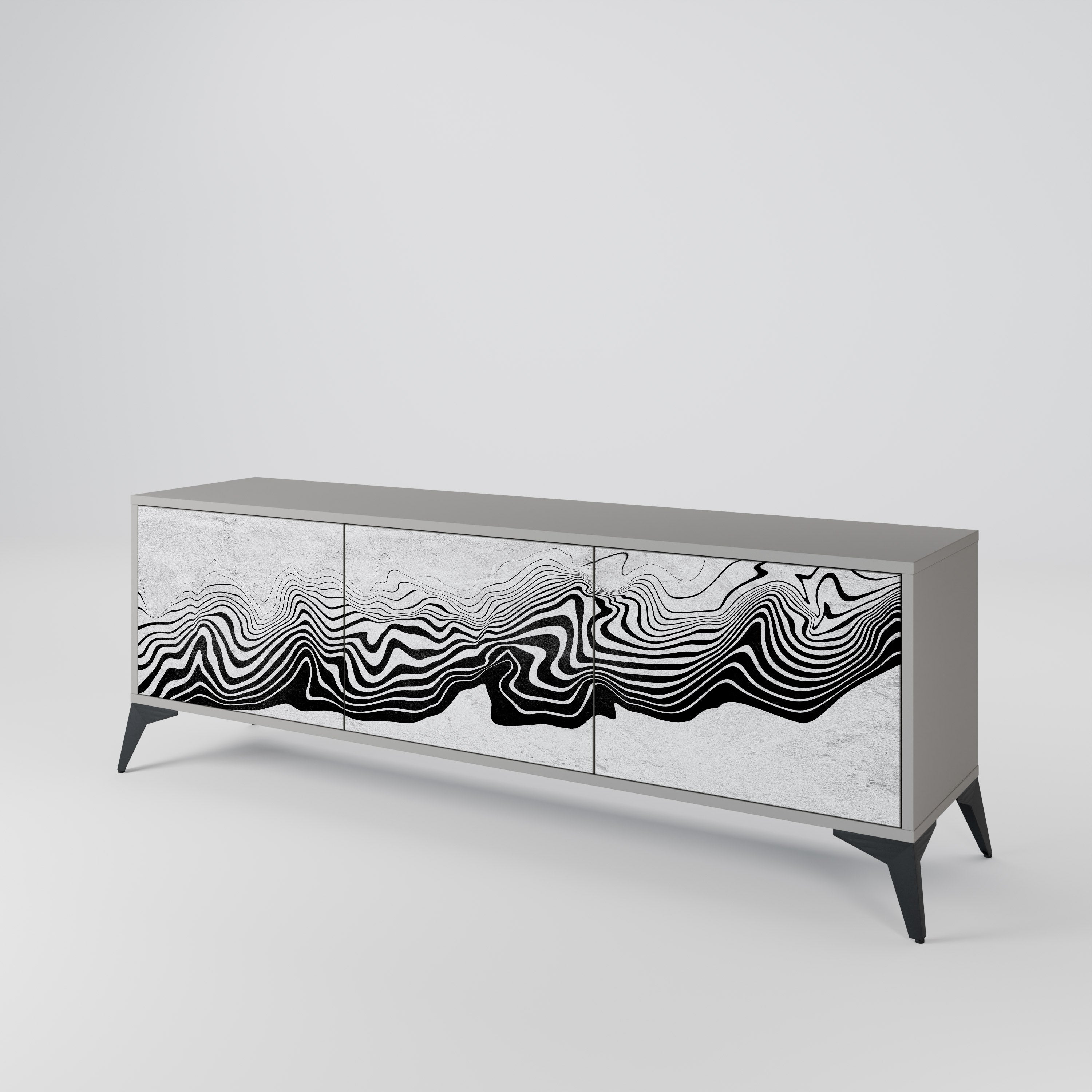 MONOCHROME MIRAGE Třídveřový TV stolek