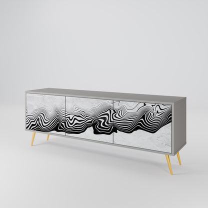 MONOCHROME MIRAGE Třídveřový TV stolek